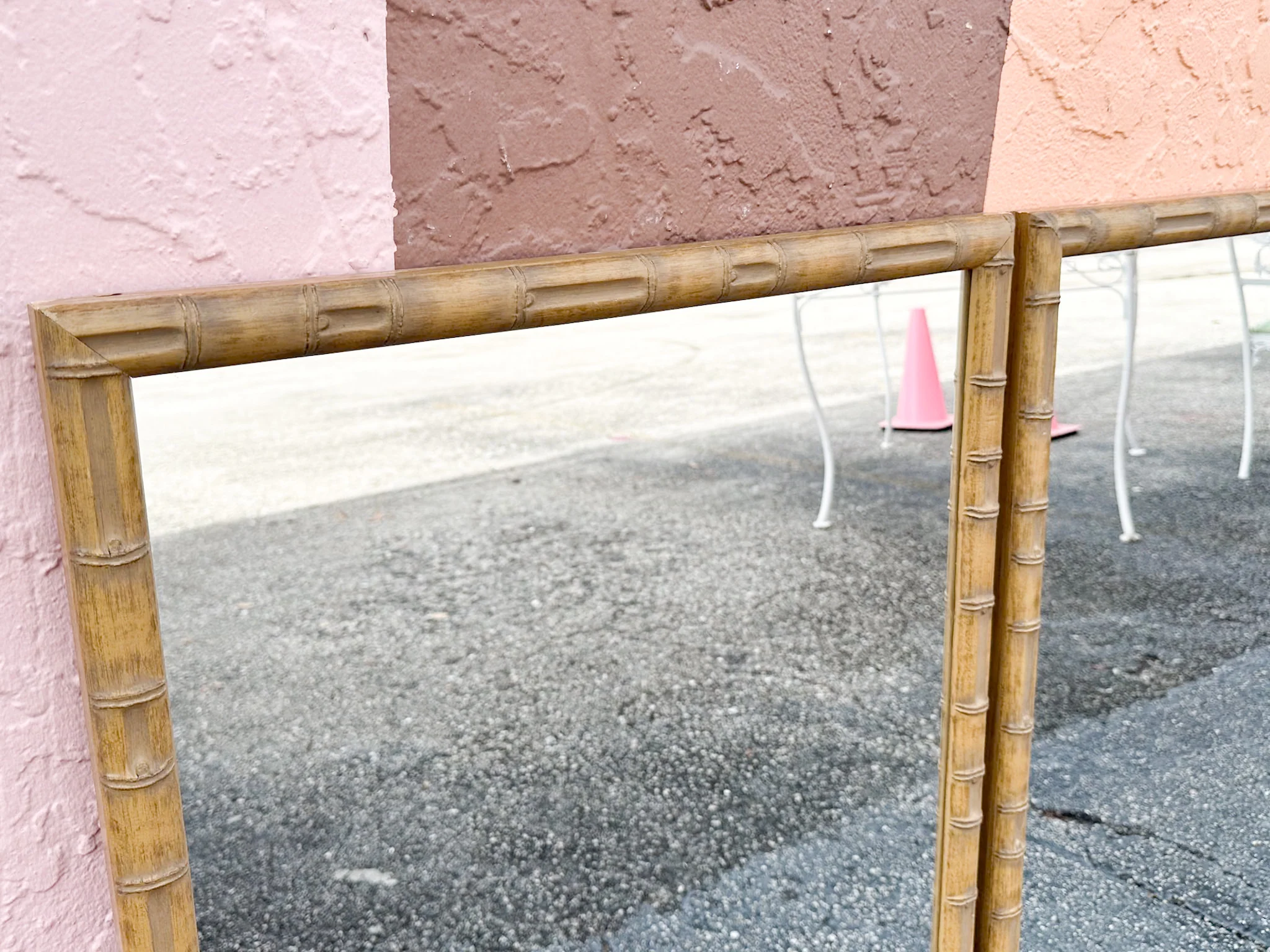 Pair of Faux Bamboo Mirrors - Image 7