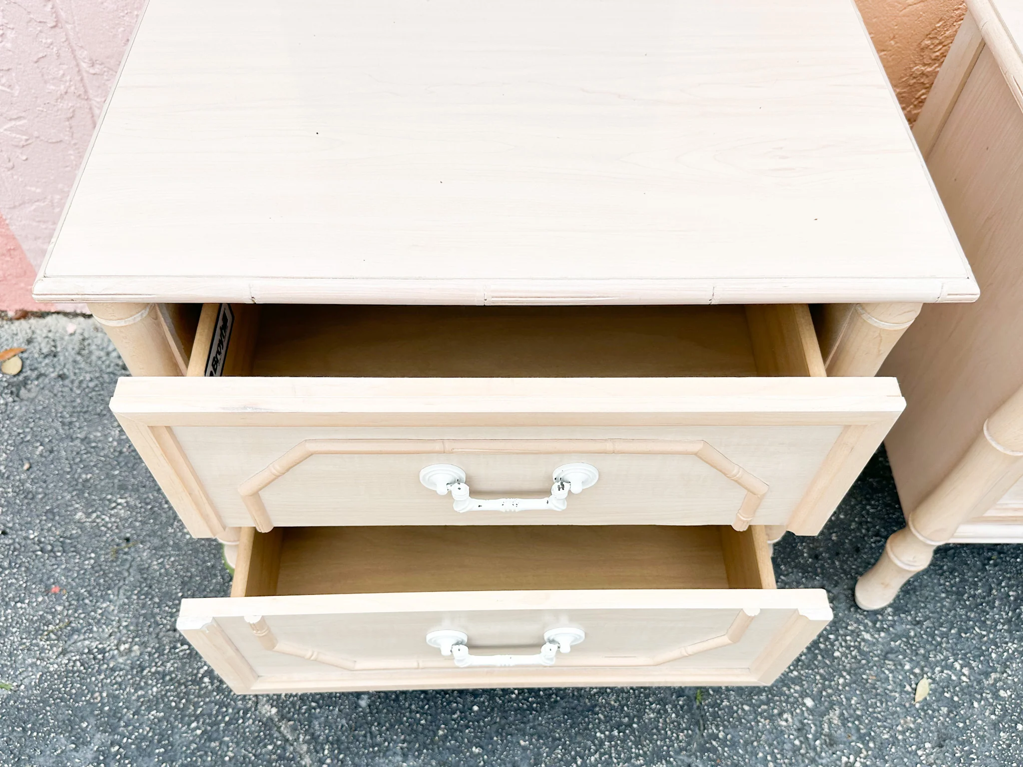 Pair of Faux Bamboo Nightstands - Image 4