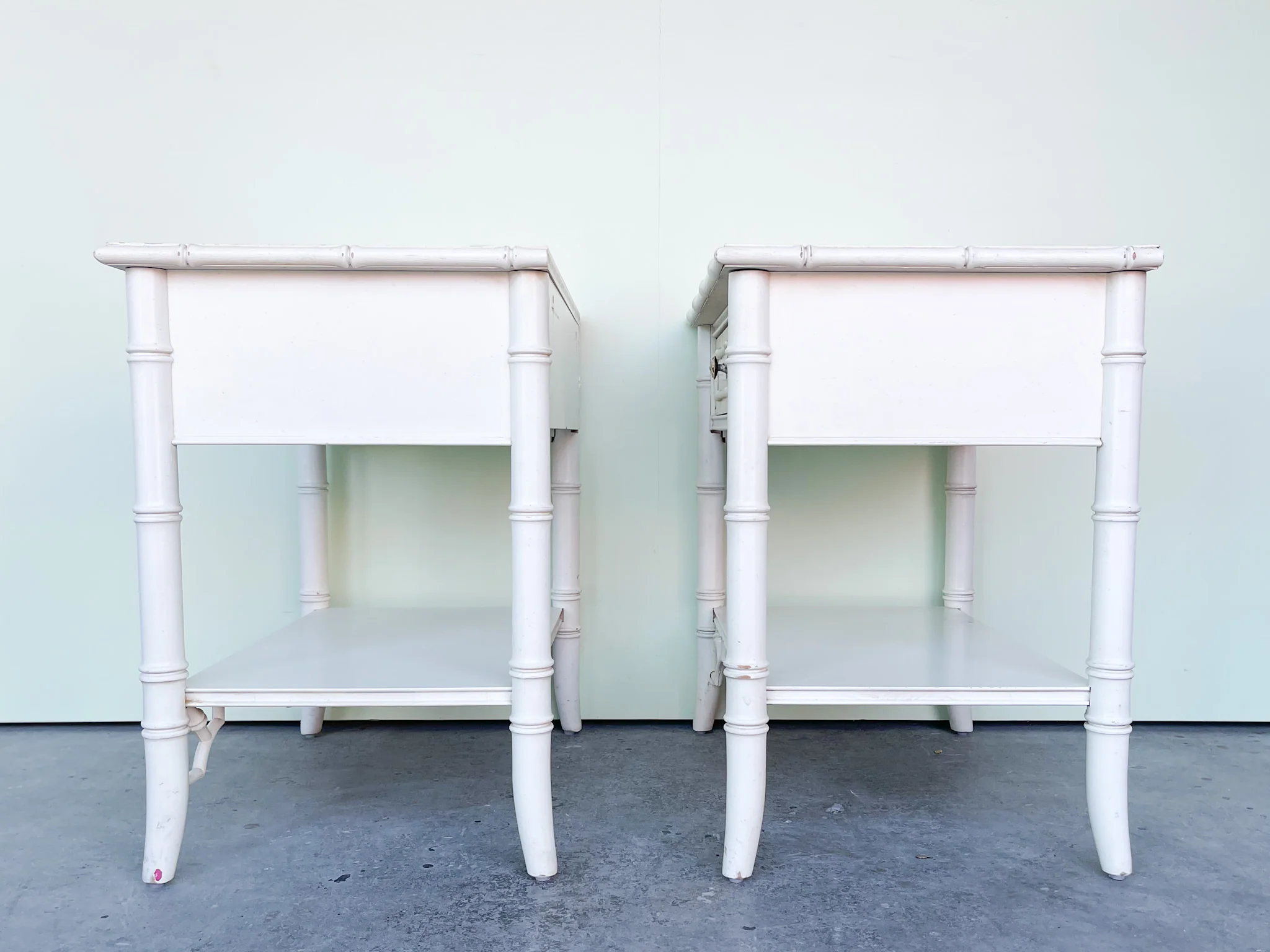 Pair of Faux Bamboo Nightstands - Image 12