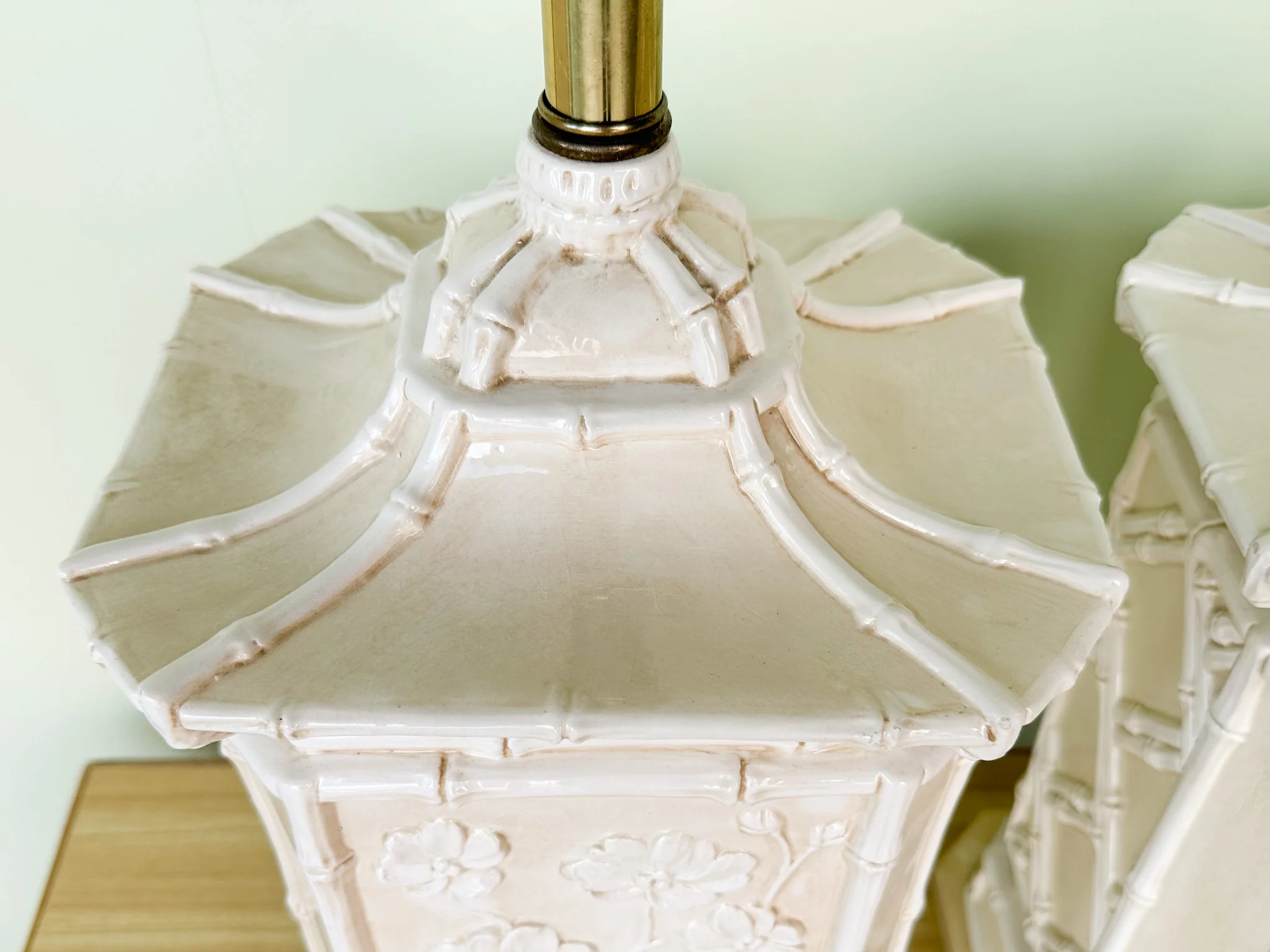 Pair of Faux Bamboo Pagoda Lamps - Image 10