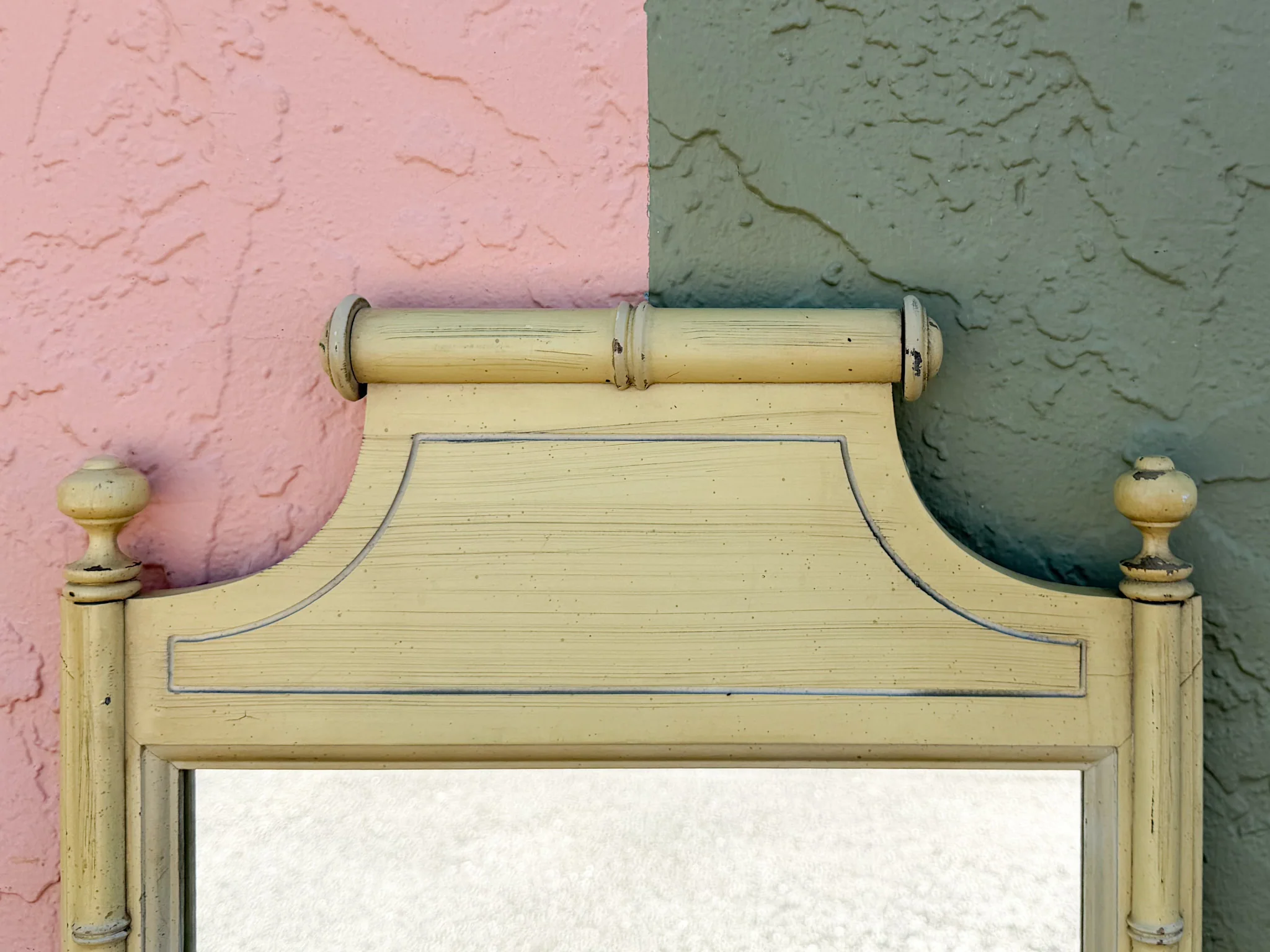 Pair of Faux Bamboo Pagoda Mirrors - Image 4