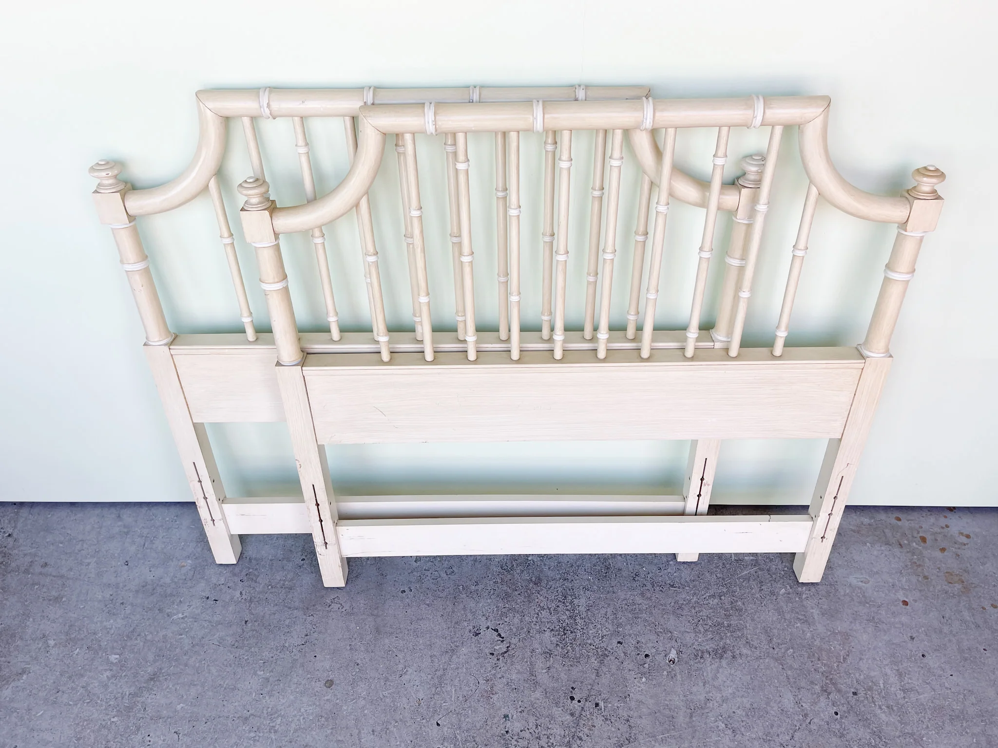 Pair of Faux Bamboo Pagoda Twin Headboards - Image 2