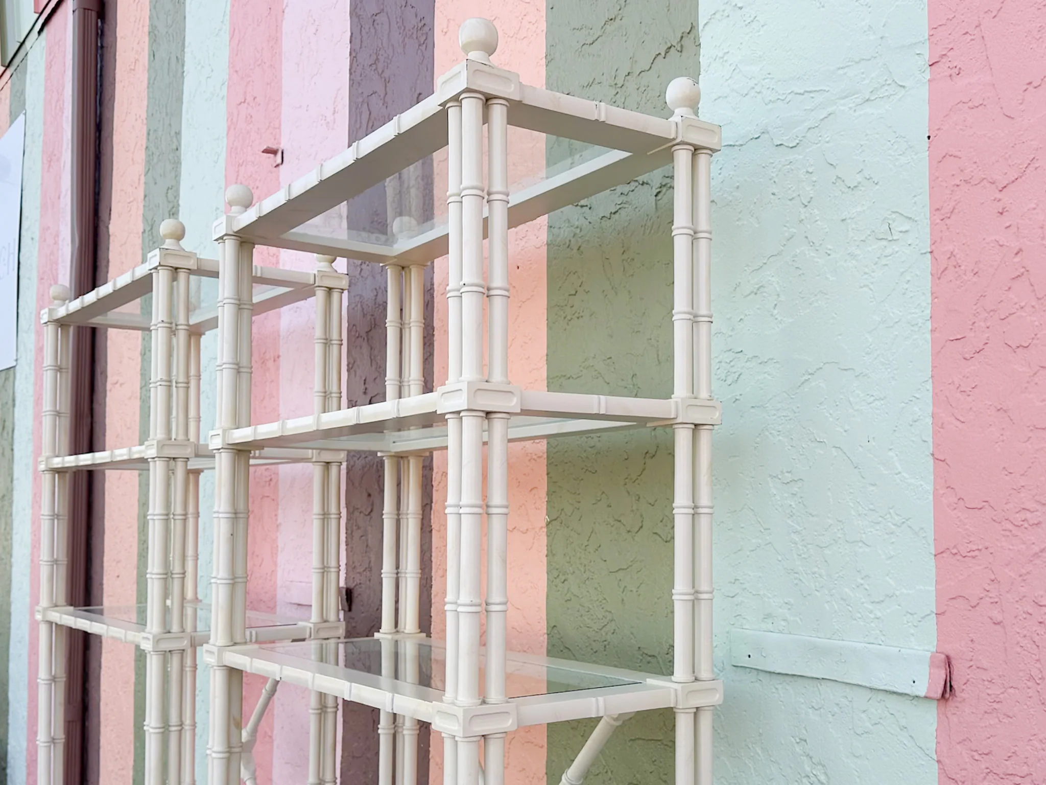 Tri-Leg Faux Bamboo Etagere - Image 11
