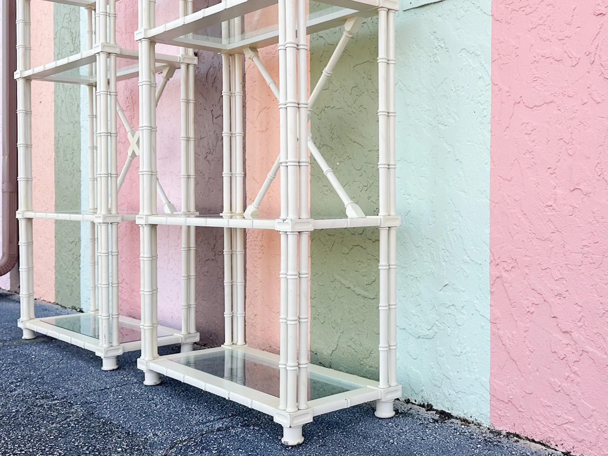 Tri-Leg Faux Bamboo Etagere - Image 12