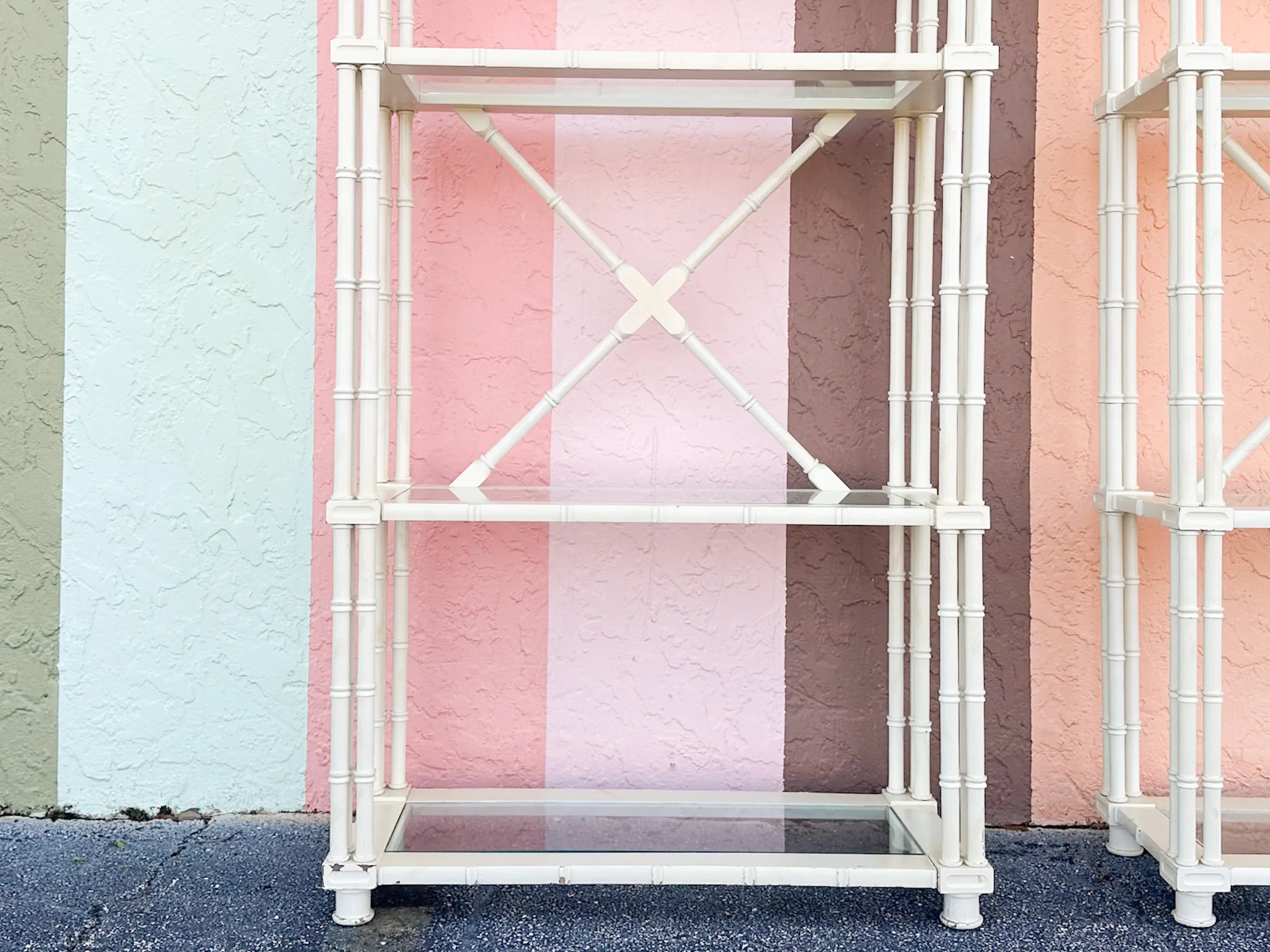Tri-Leg Faux Bamboo Etagere - Image 4