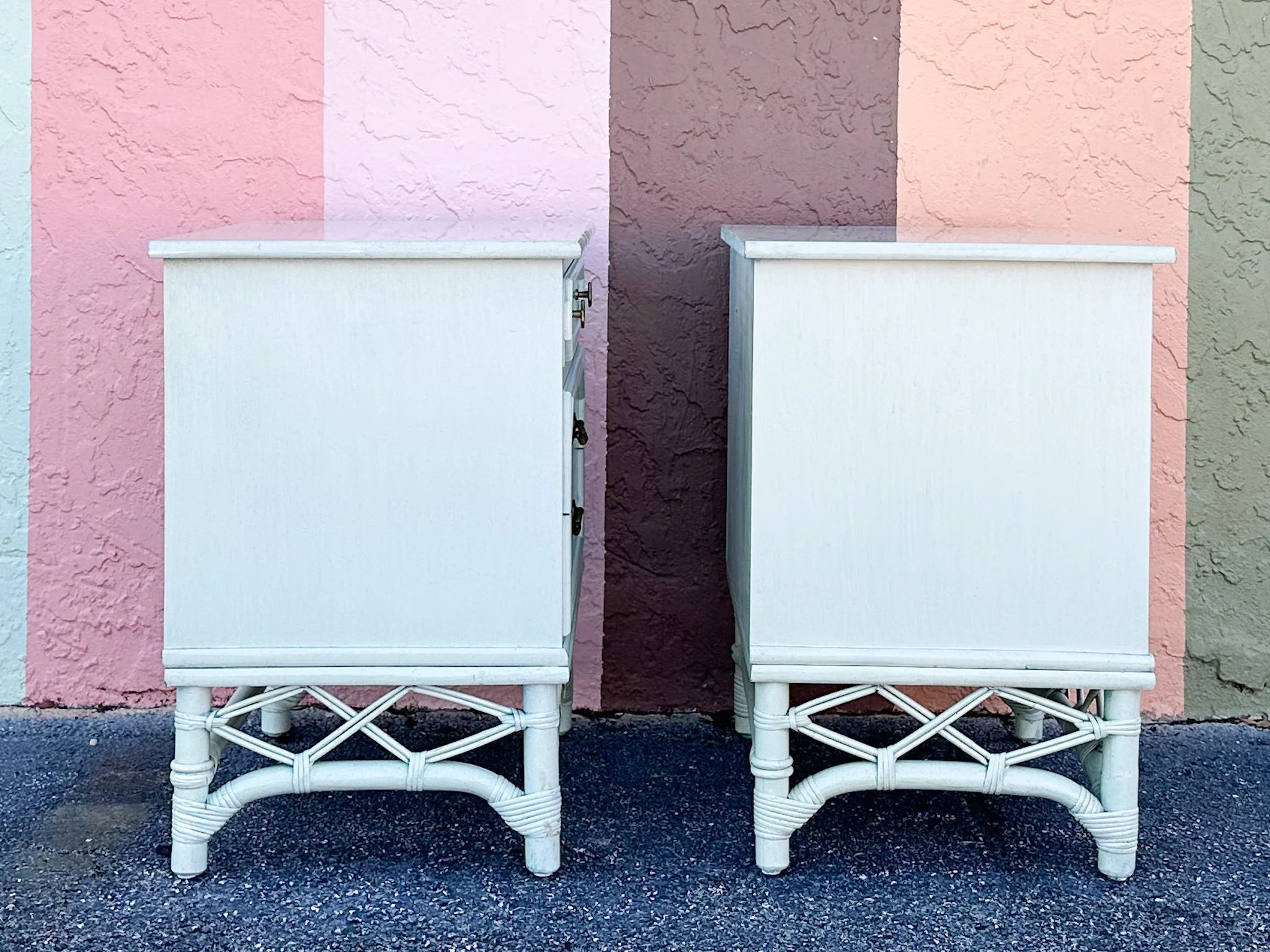 Pair of Ficks Reed Faux Bamboo Nightstands - Image 10