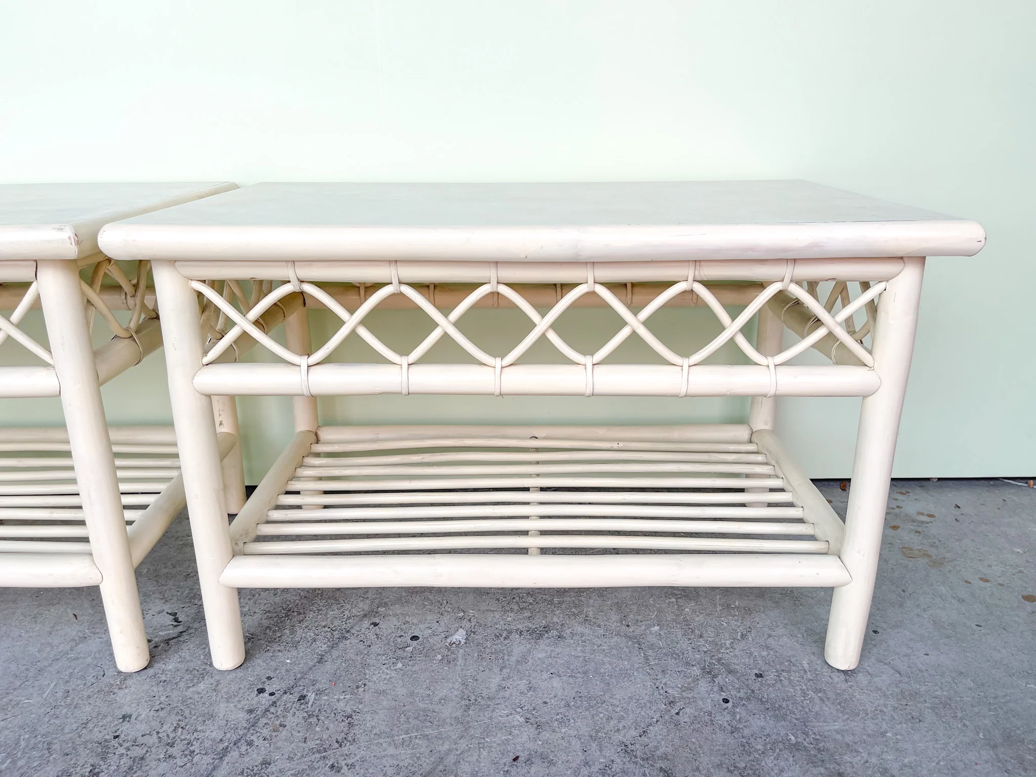 Pair of Ficks Reed Rattan End Tables - Image 4