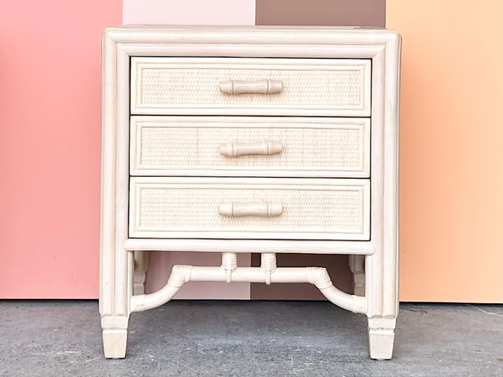 Pair of Coastal Rattan Nightstands - Image 5