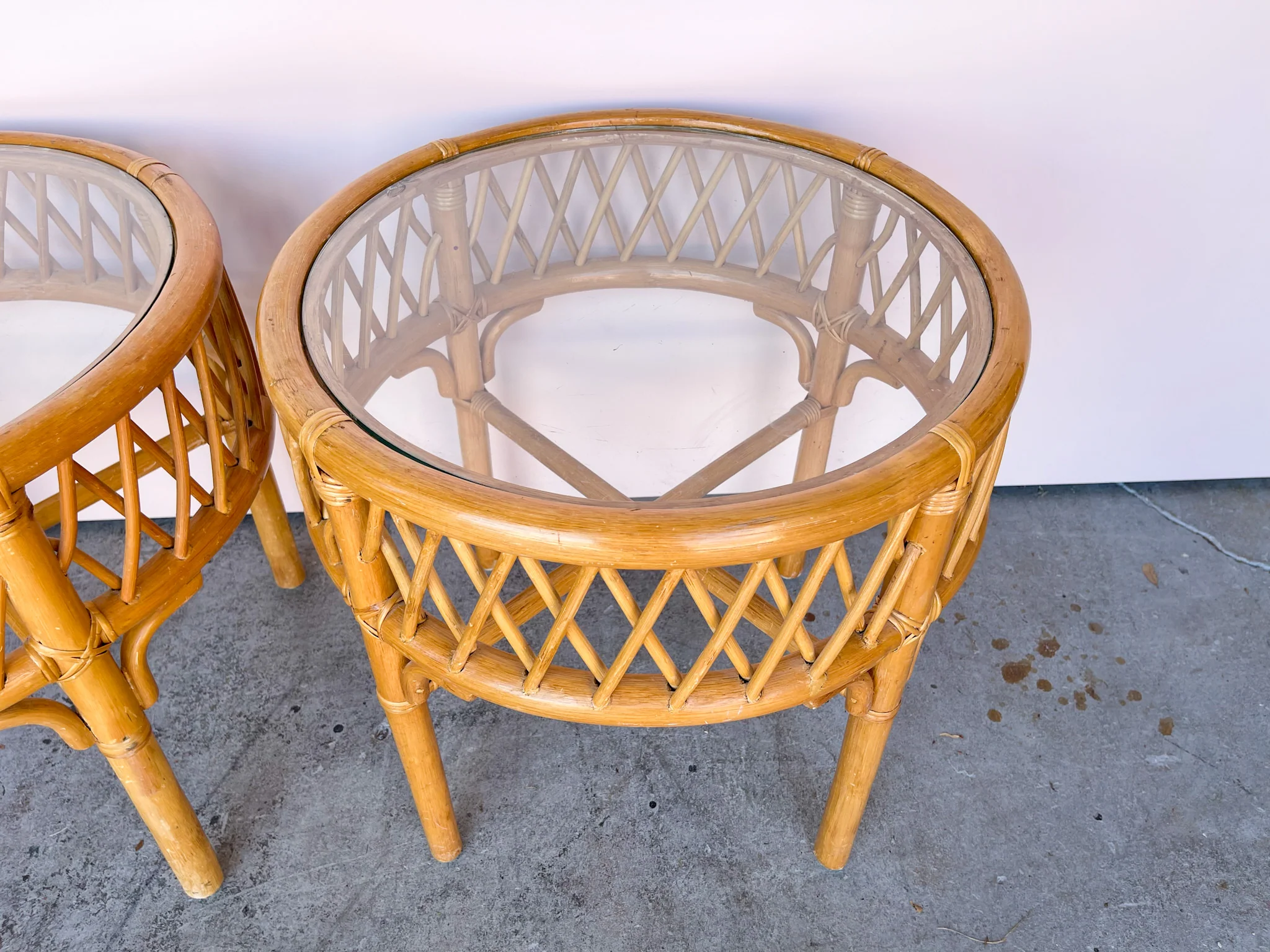 Pair of Ficks Reed Rattan Side Tables - Image 3