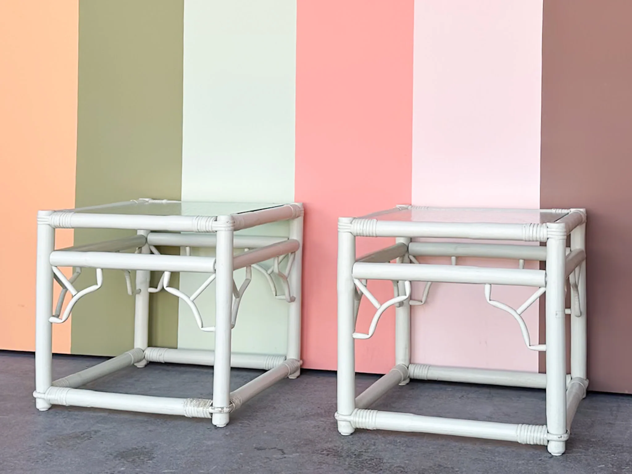 Pair of Ficks Reed Rattan Side Tables - Image 3