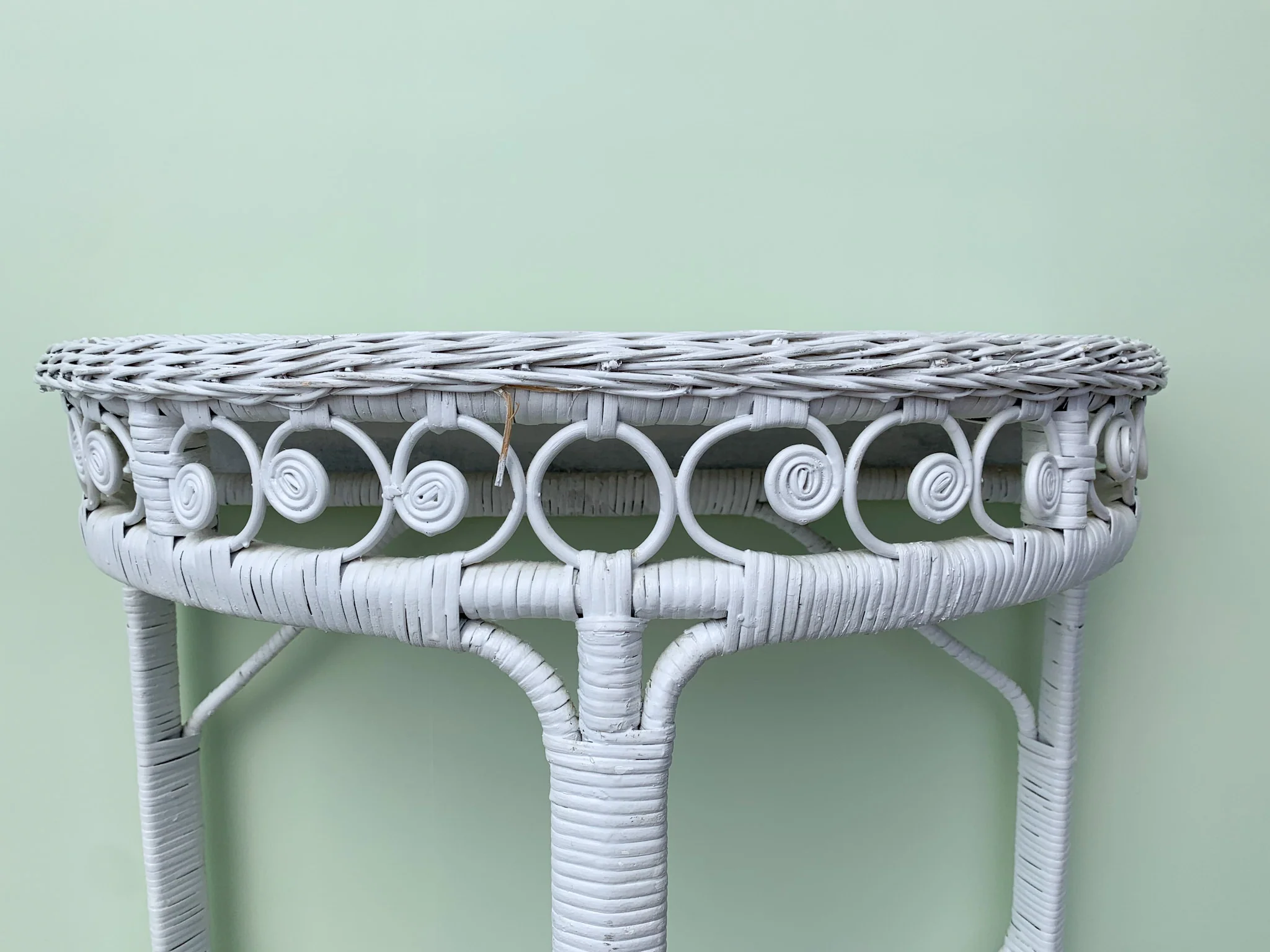 Pair of Fiddlehead Demilune Tables - Image 4