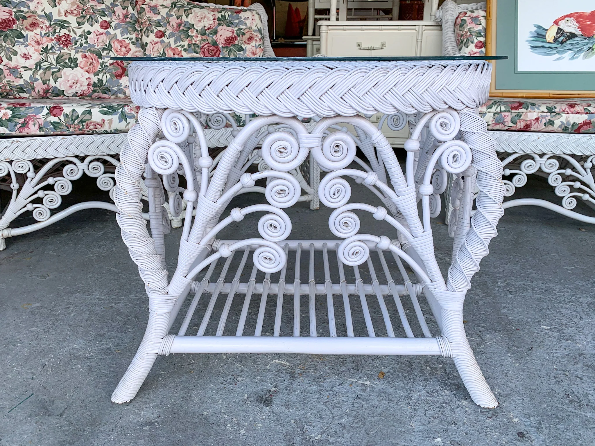 Pair of Fiddlehead Wicker End Tables - Image 4