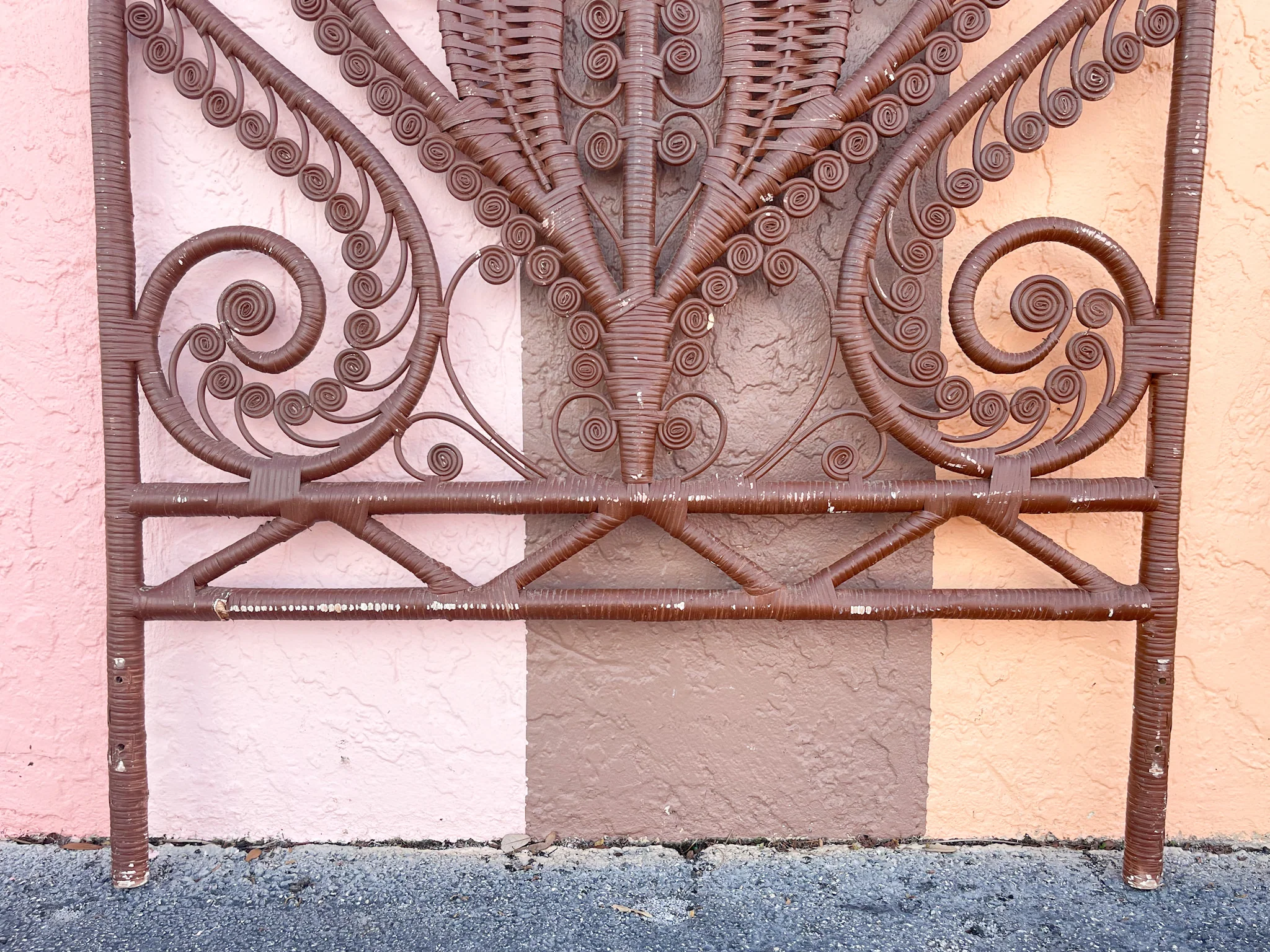 Pair of Fiddlehead Wicker Twin Headboards - Image 6