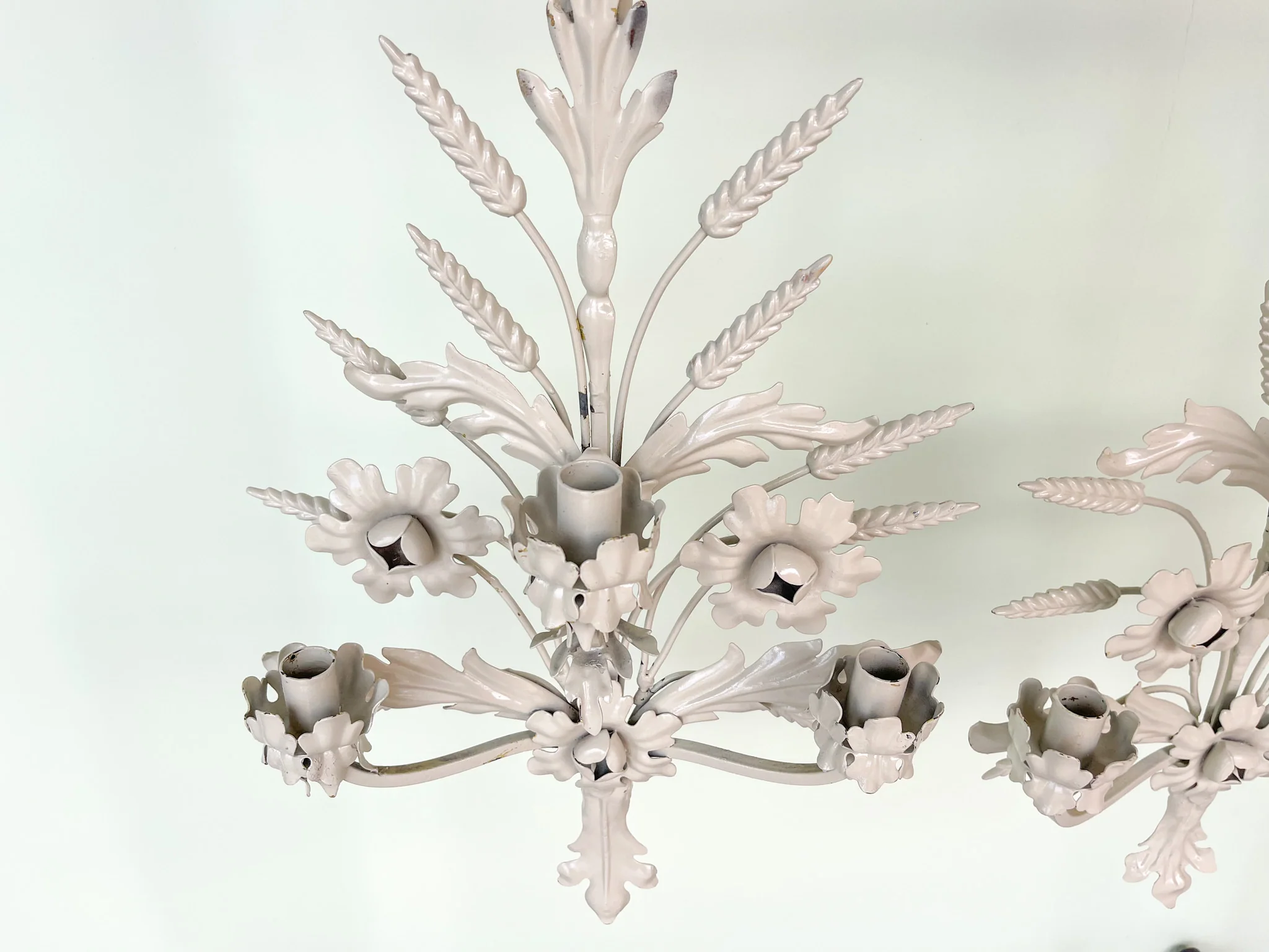 Pair of Floral Metal Wall Sconces - Image 4