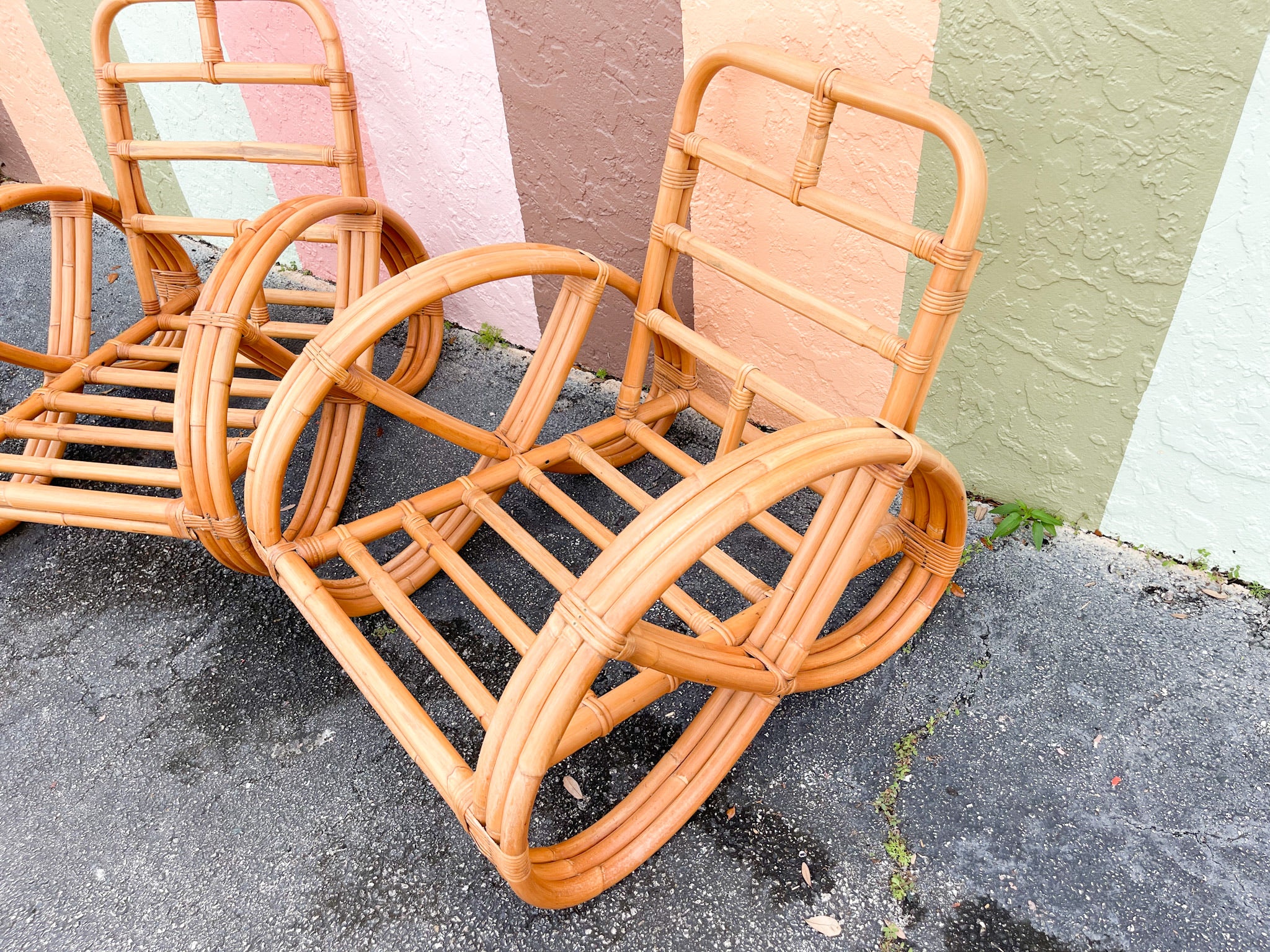 Pair of Frankl Style Rattan Pretzel Chairs - Image 8