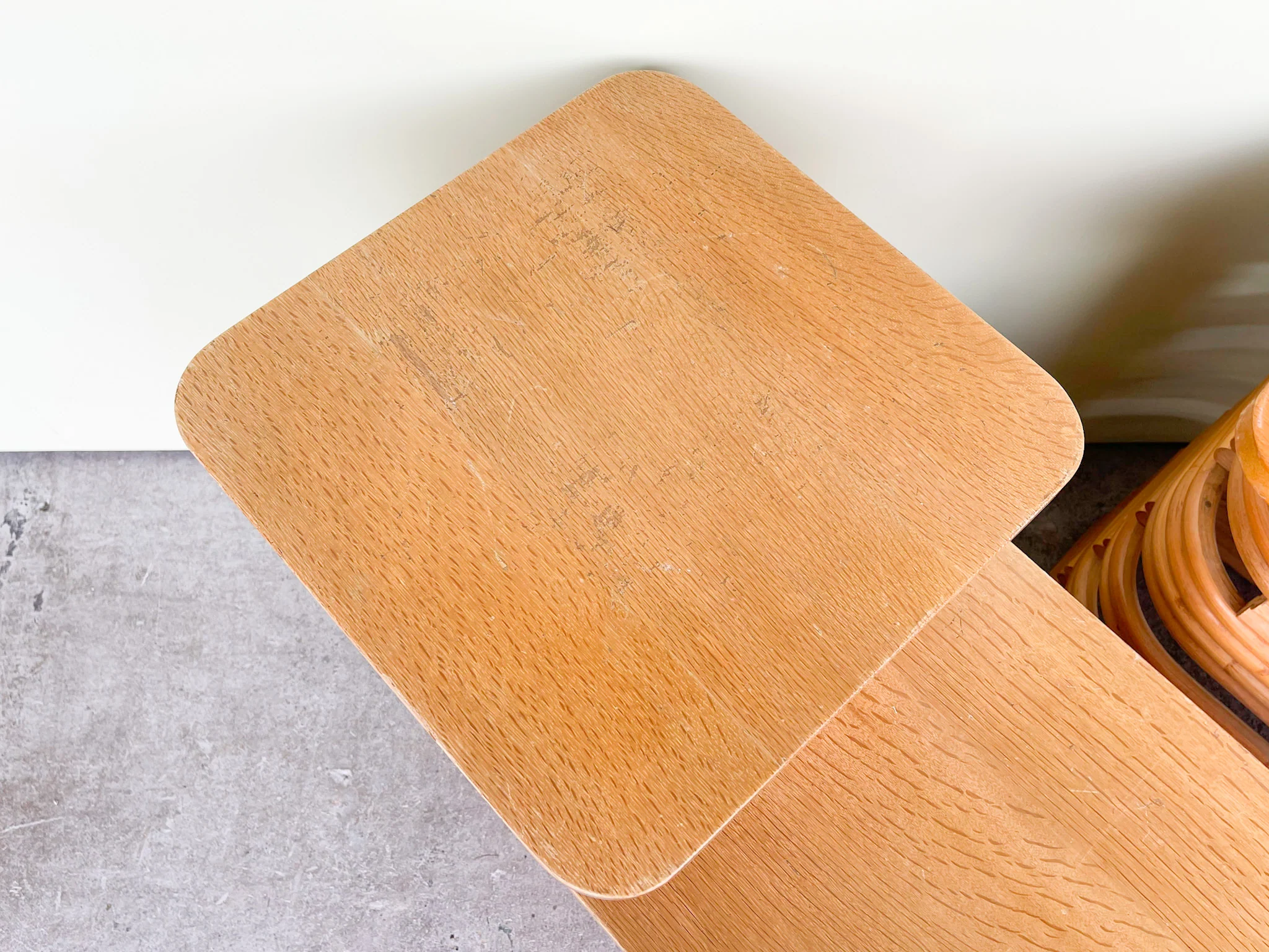 Pair of Frankl Style Rattan Side Tables - Image 5
