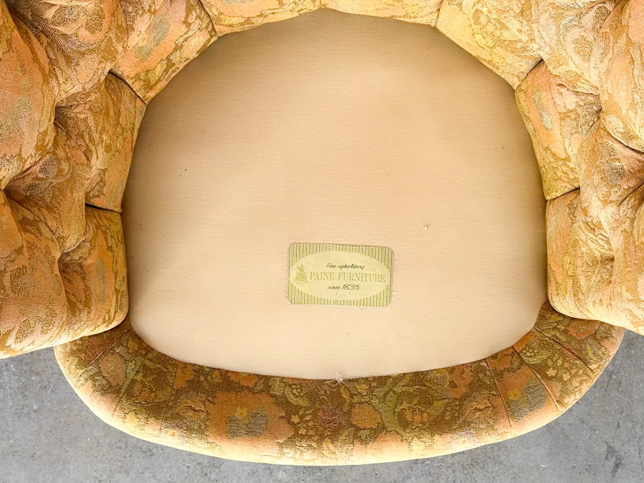 Pair of Golden Brocade Barrel Chairs on Castors - Image 11