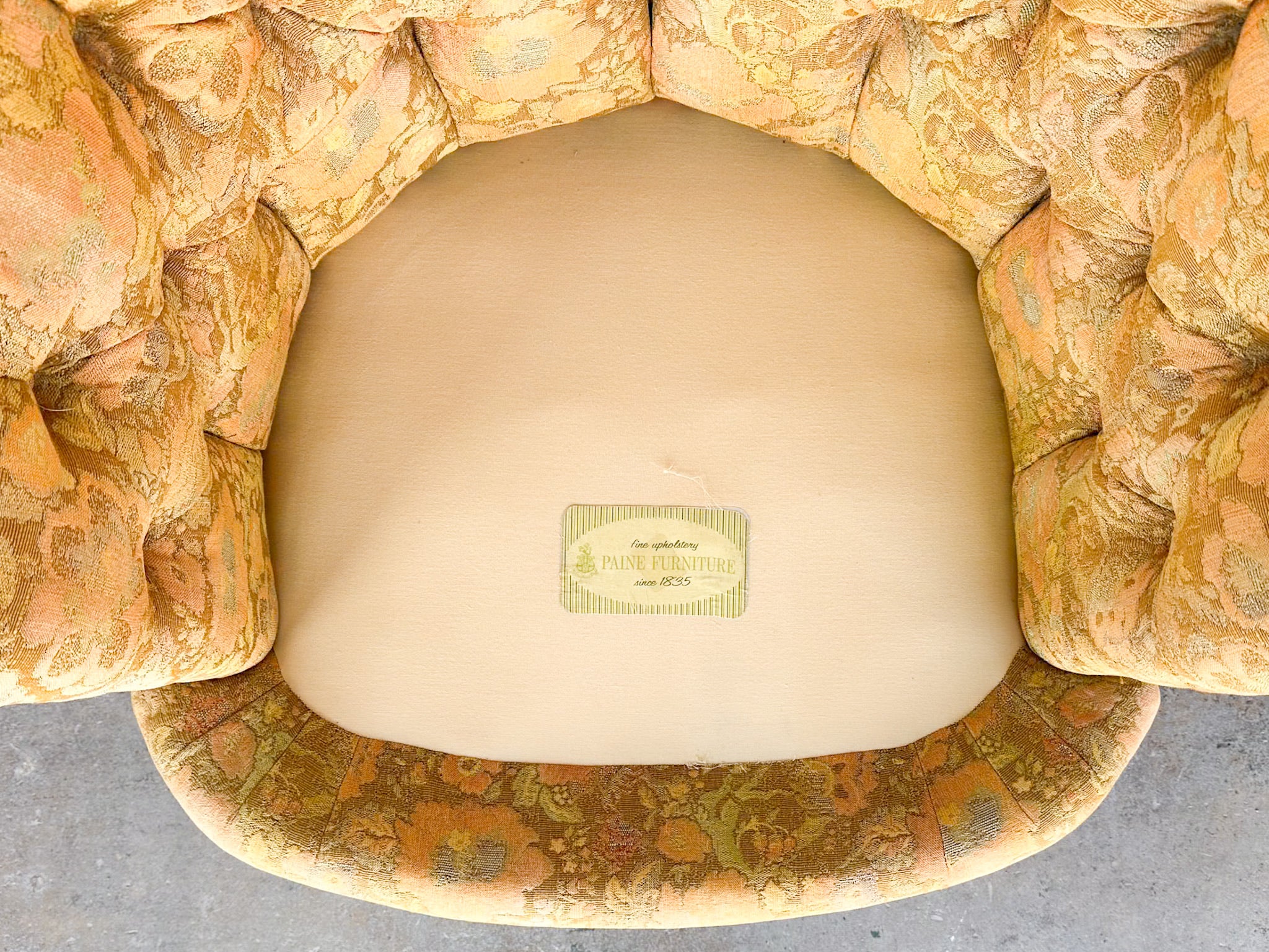 Pair of Golden Brocade Barrel Chairs on Castors - Image 9
