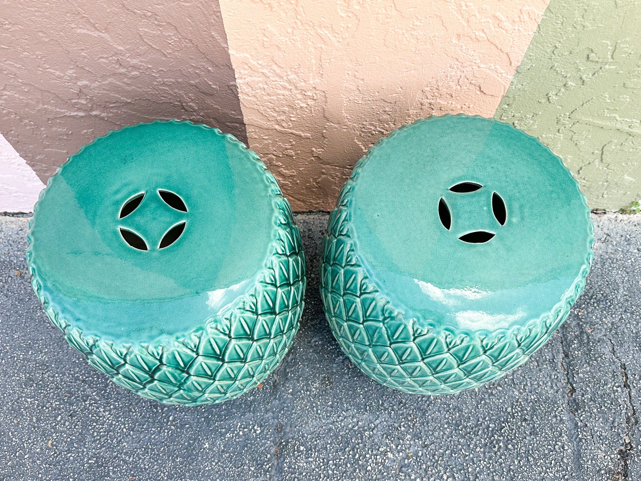 Pair of Gorgeous Green Artichoke Garden Seats - Image 3