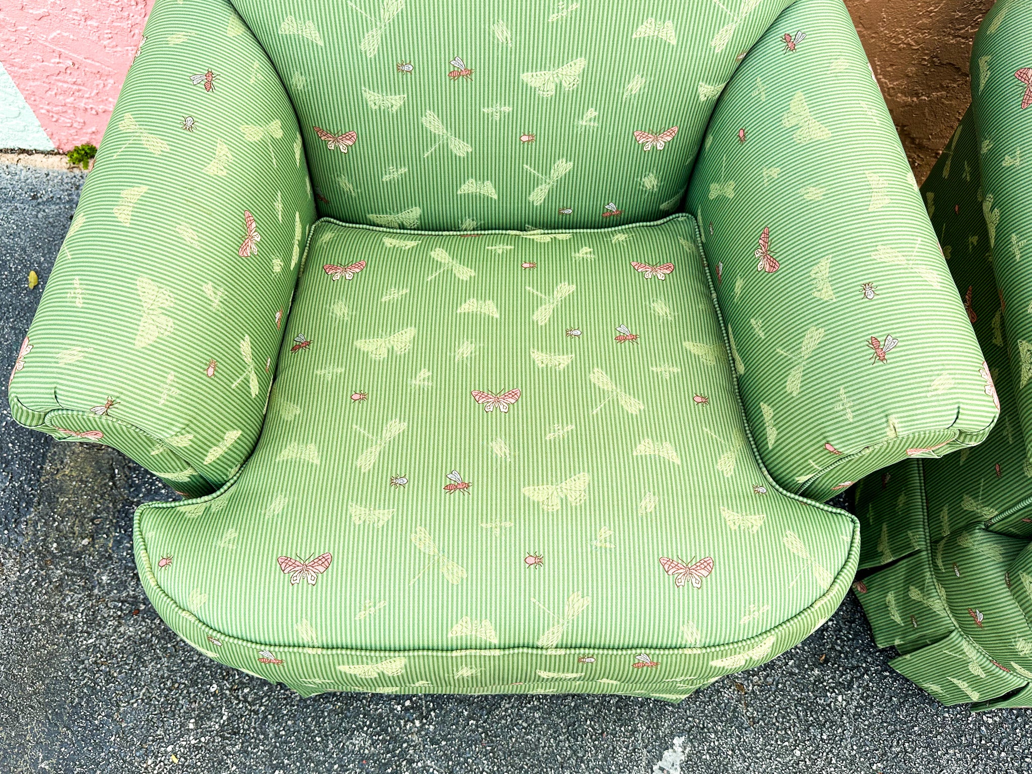 Pair of Green Butterfly Upholstered Chairs - Image 7