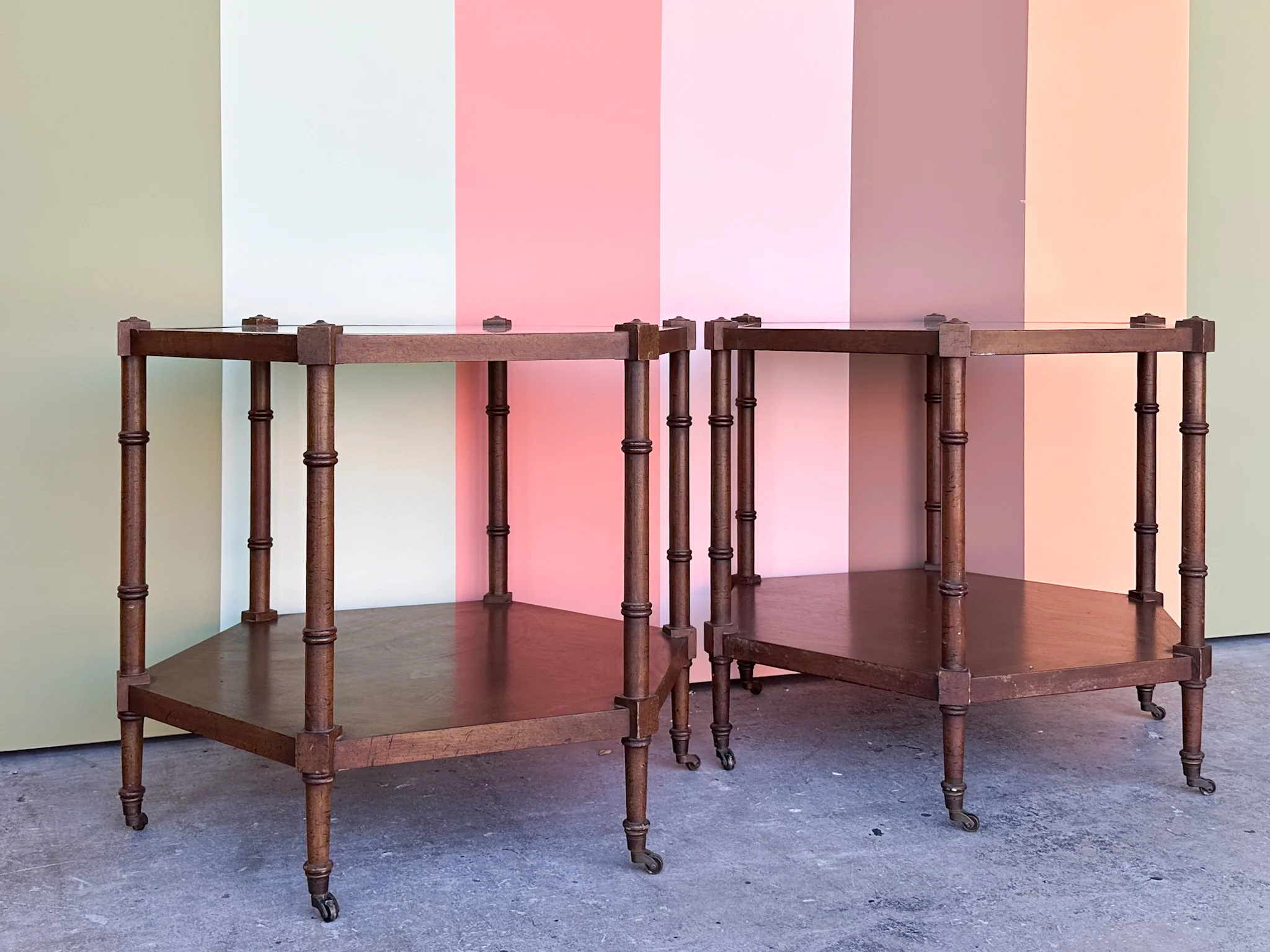 Pair of Handsome Cane Side Tables - Image 3