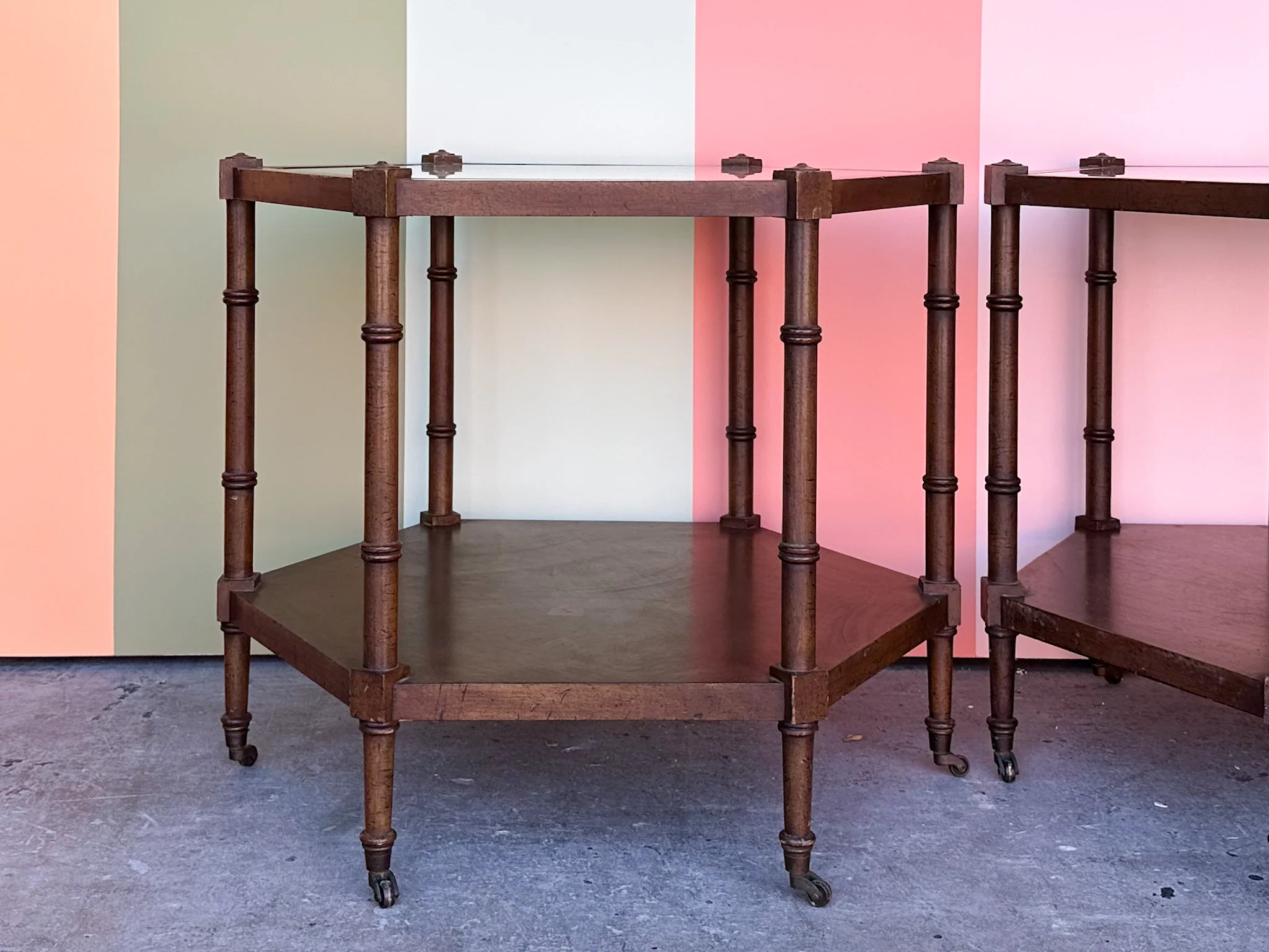 Pair of Handsome Cane Side Tables - Image 4