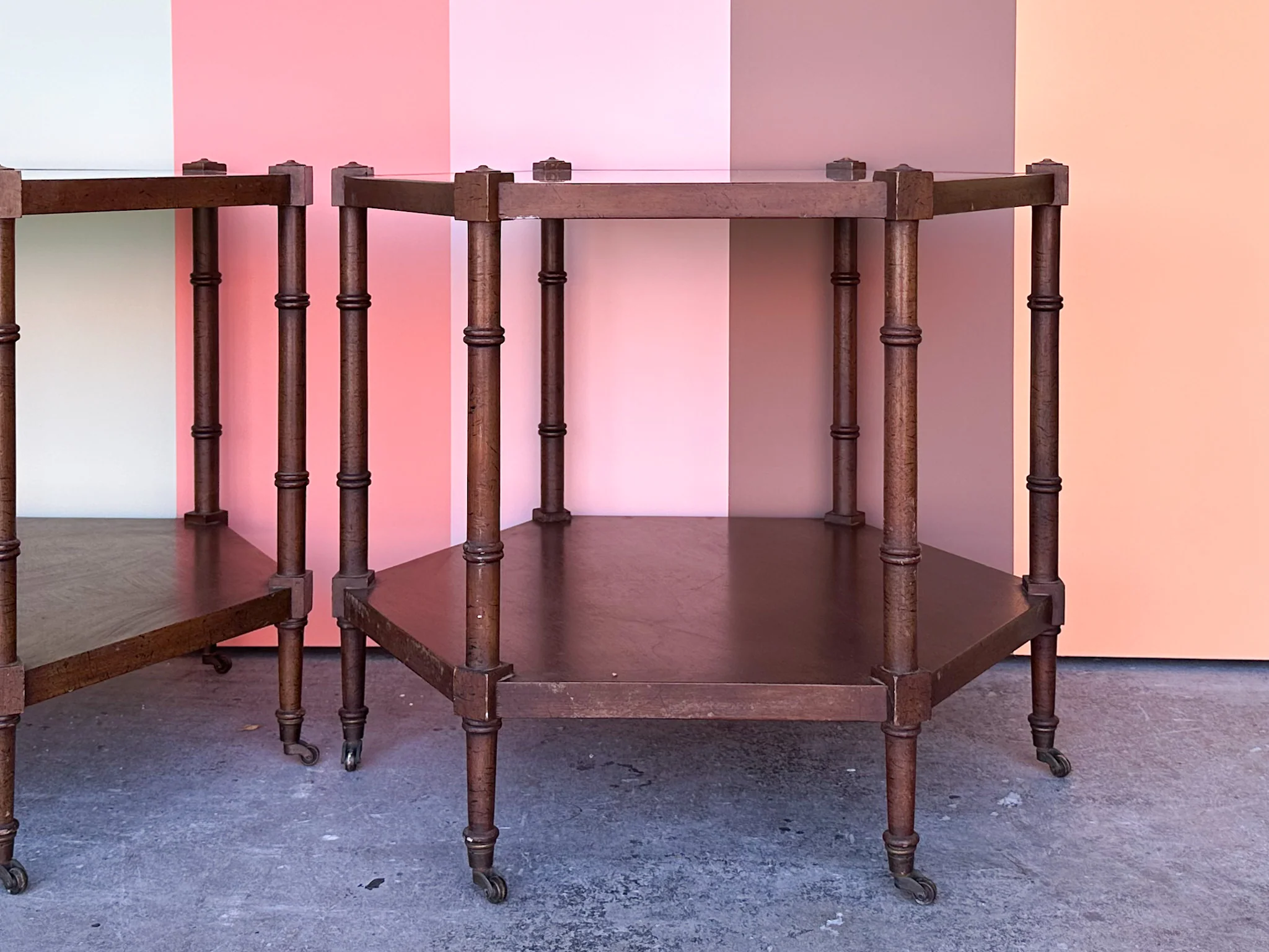 Pair of Handsome Cane Side Tables - Image 5