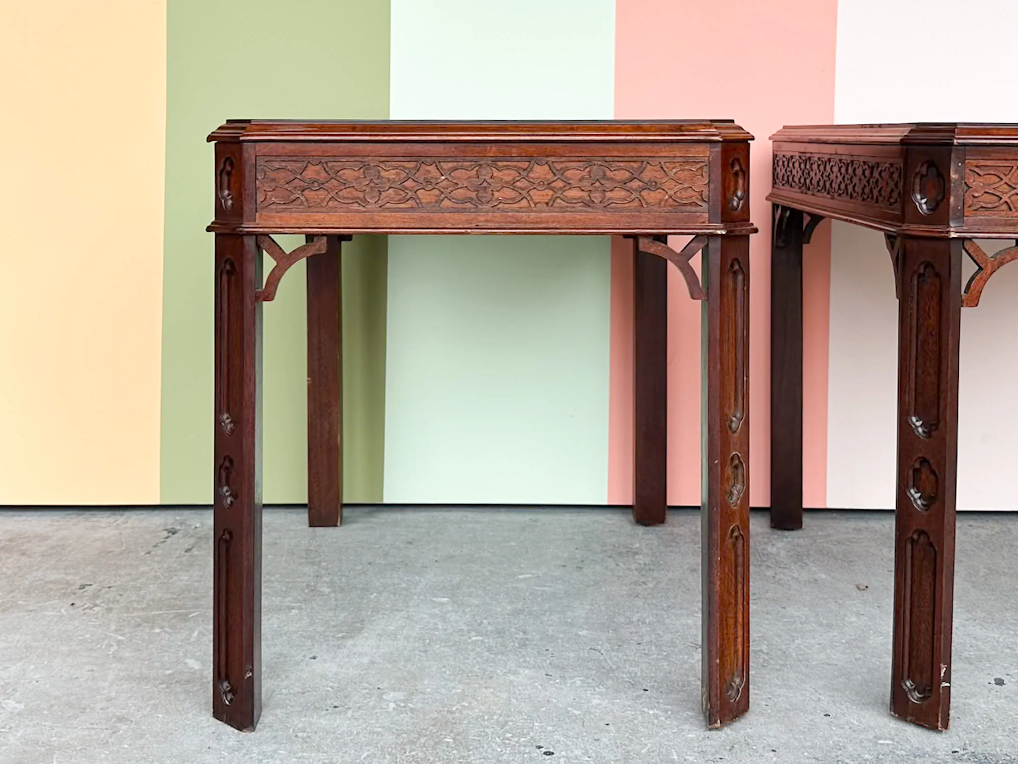 Pair of Handsome Fretwork Side Tables - Image 6