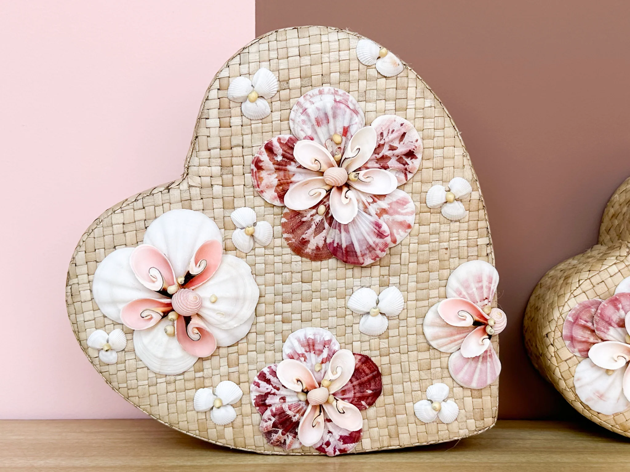 Pair of Heart Shaped Shell Boxes - Image 2