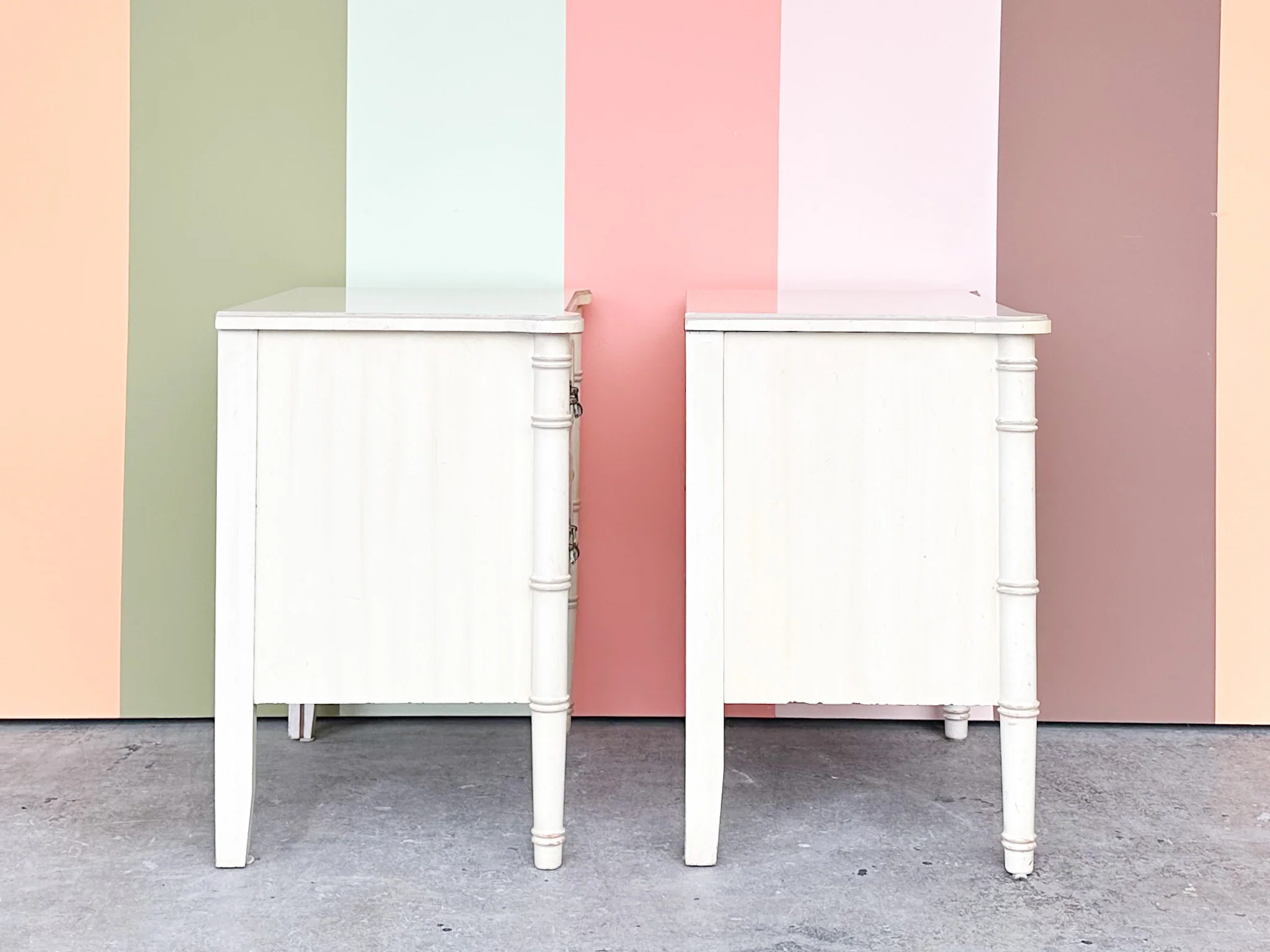 Pair of Henry Link Faux Bamboo Nightstands - Image 9