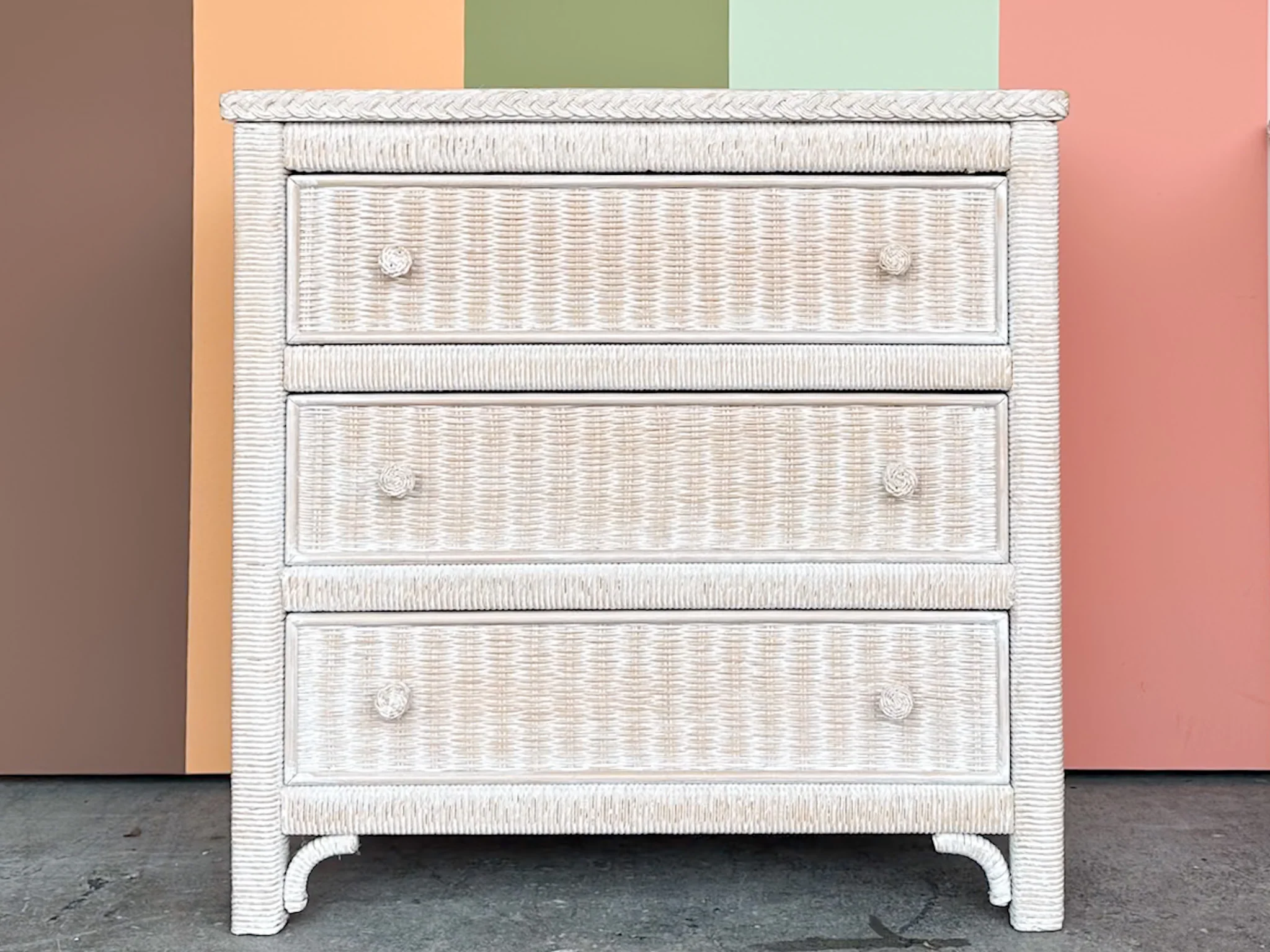 Pair of Henry Link Oversized Wicker Nightstands - Image 3