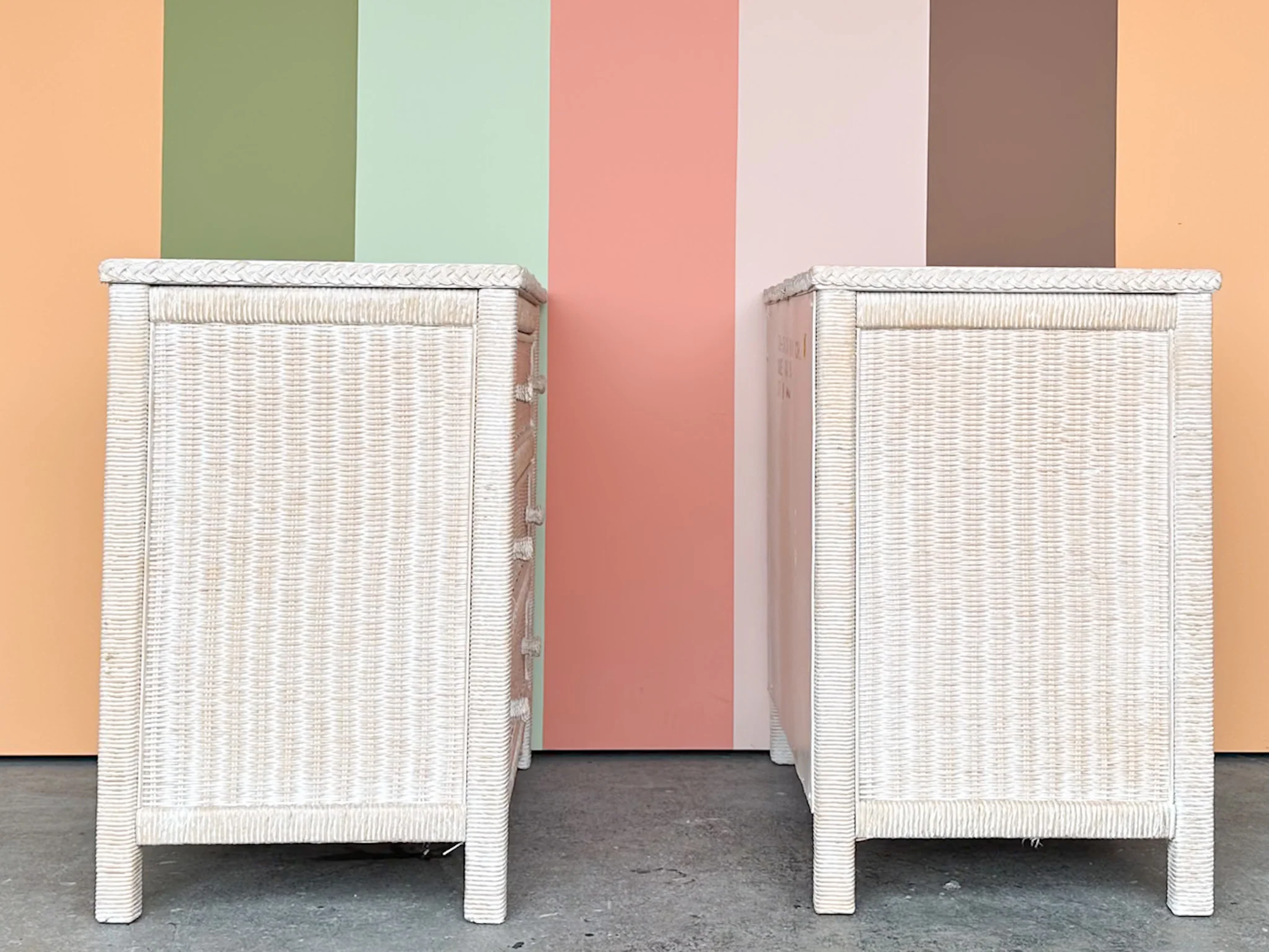 Pair of Henry Link Oversized Wicker Nightstands - Image 5