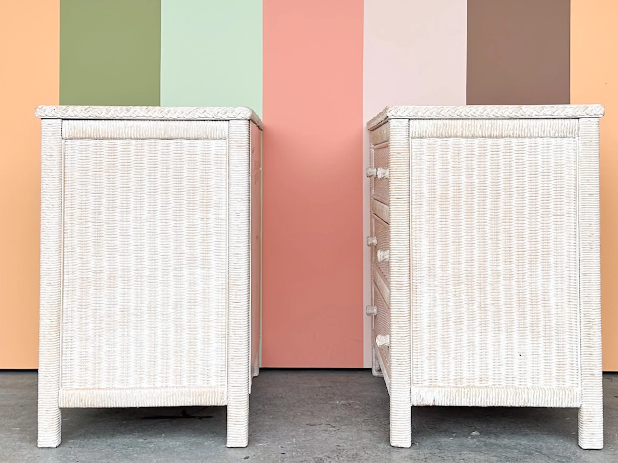 Pair of Henry Link Oversized Wicker Nightstands - Image 6