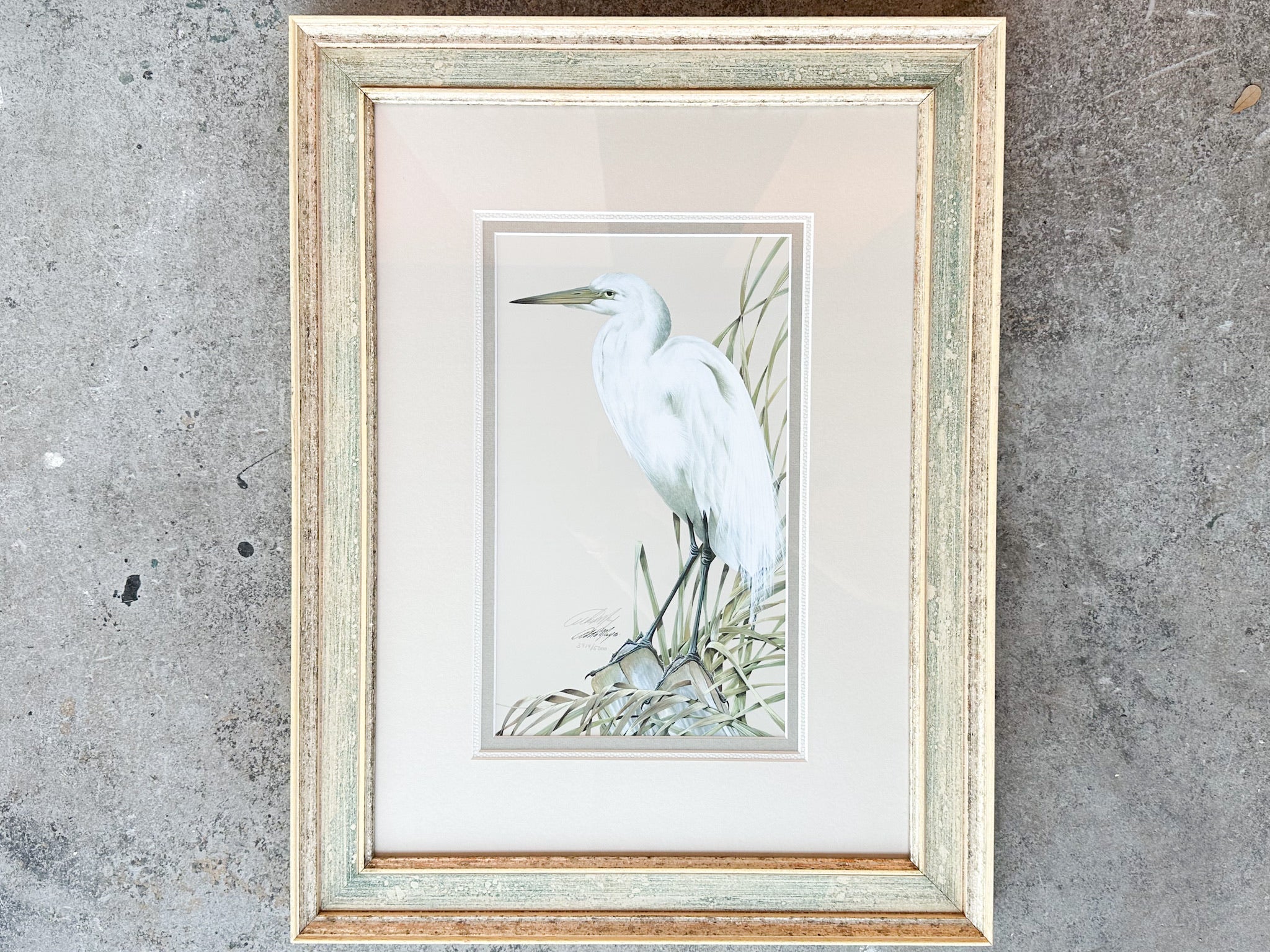 Pair of Old Florida Heron Original Signed Art - Image 4