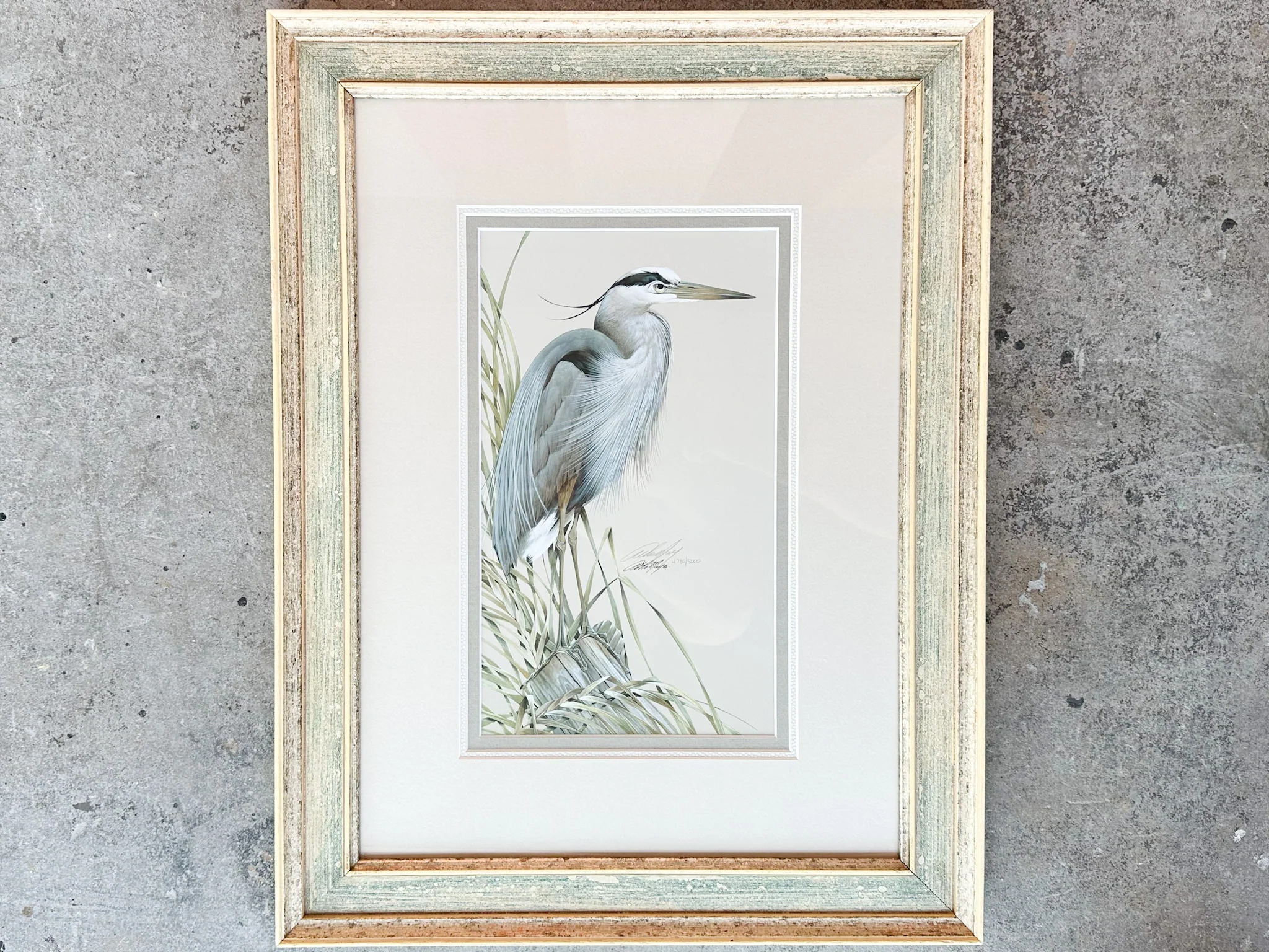 Pair of Old Florida Heron Original Signed Art - Image 7