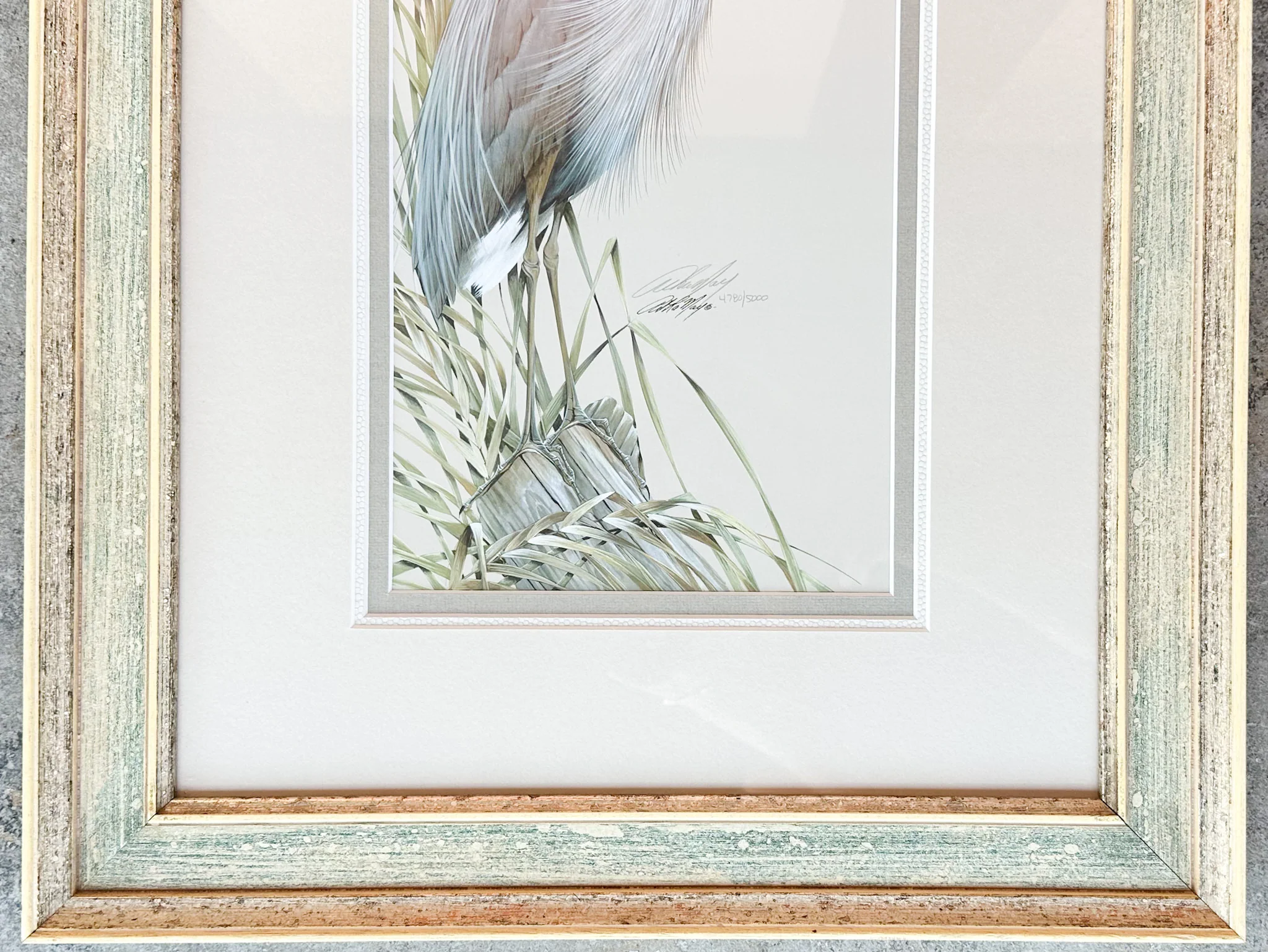 Pair of Old Florida Heron Original Signed Art - Image 9