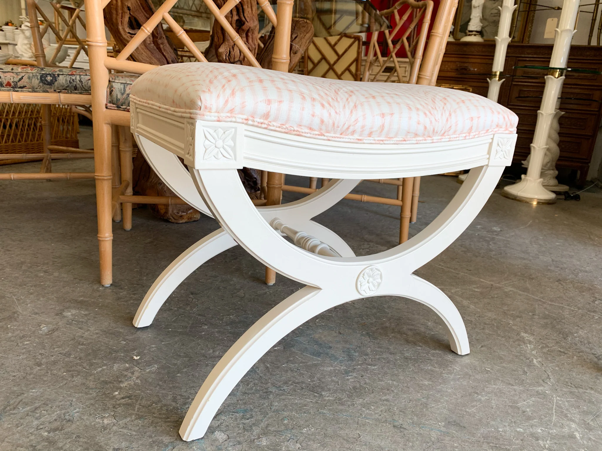 Pair of Hollywood Regency Kindel X Benches - Image 2