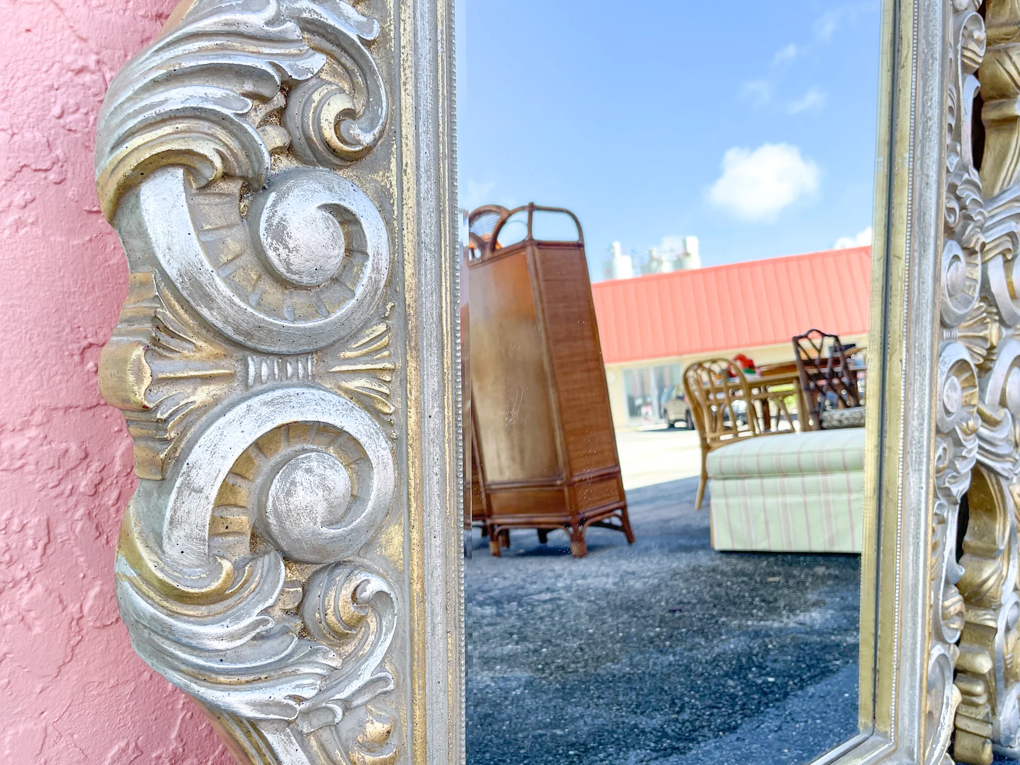 Pair of Hollywood Regency Shell Mirrors - Image 4