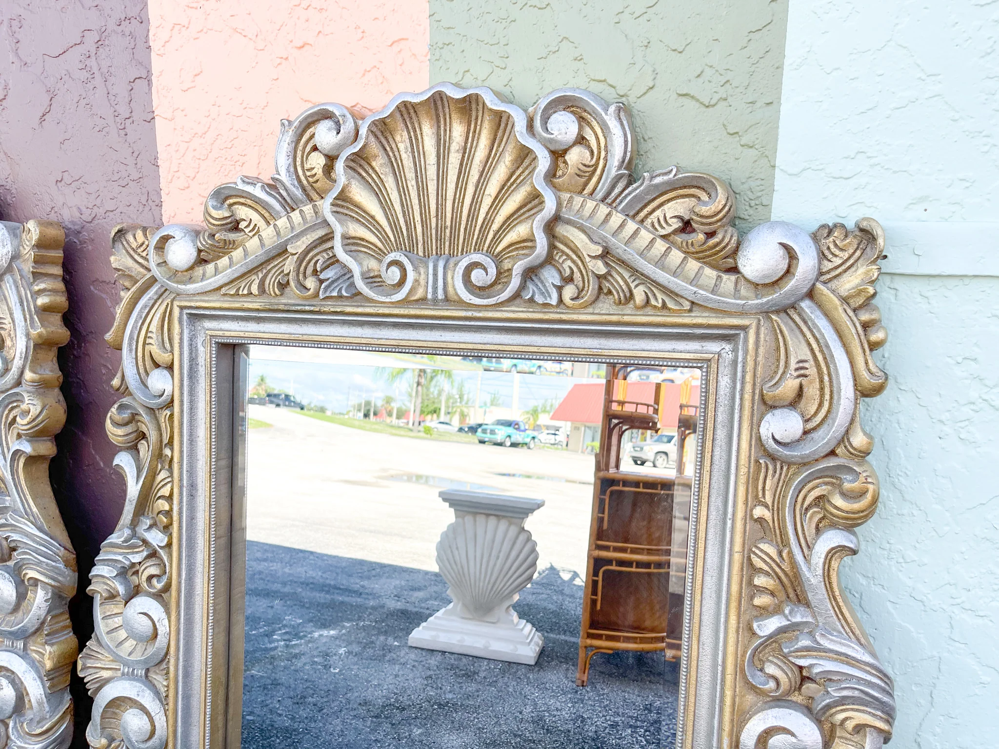 Pair of Hollywood Regency Shell Mirrors - Image 6