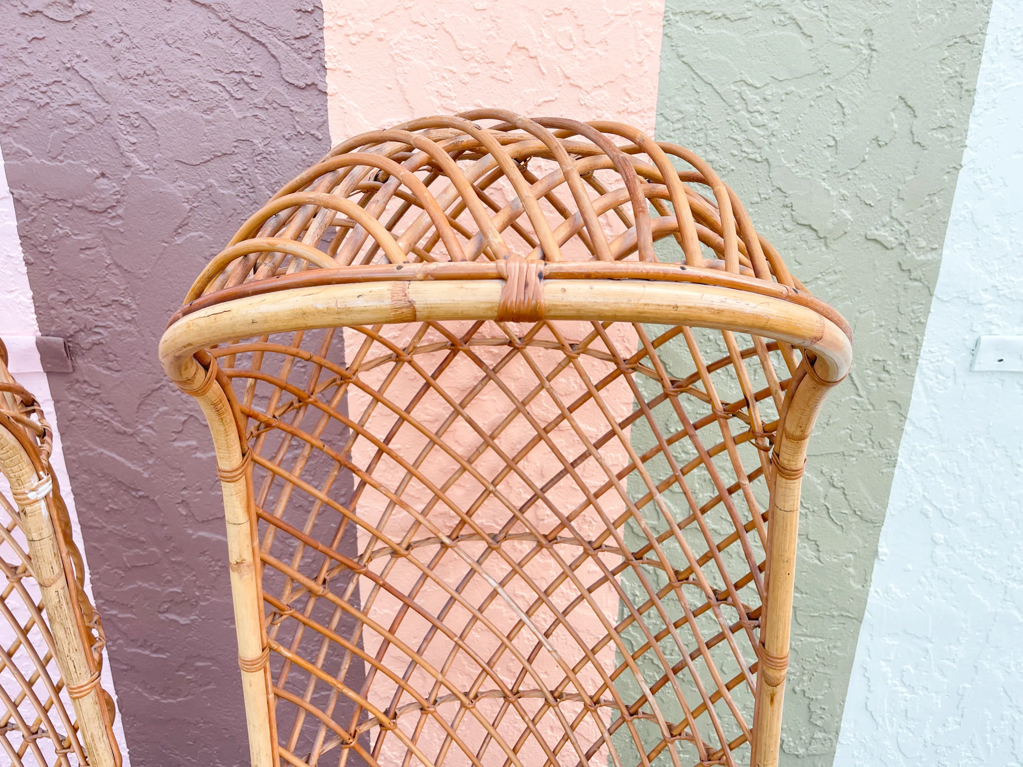 Pair of Hooded Rattan Chairs - Image 6