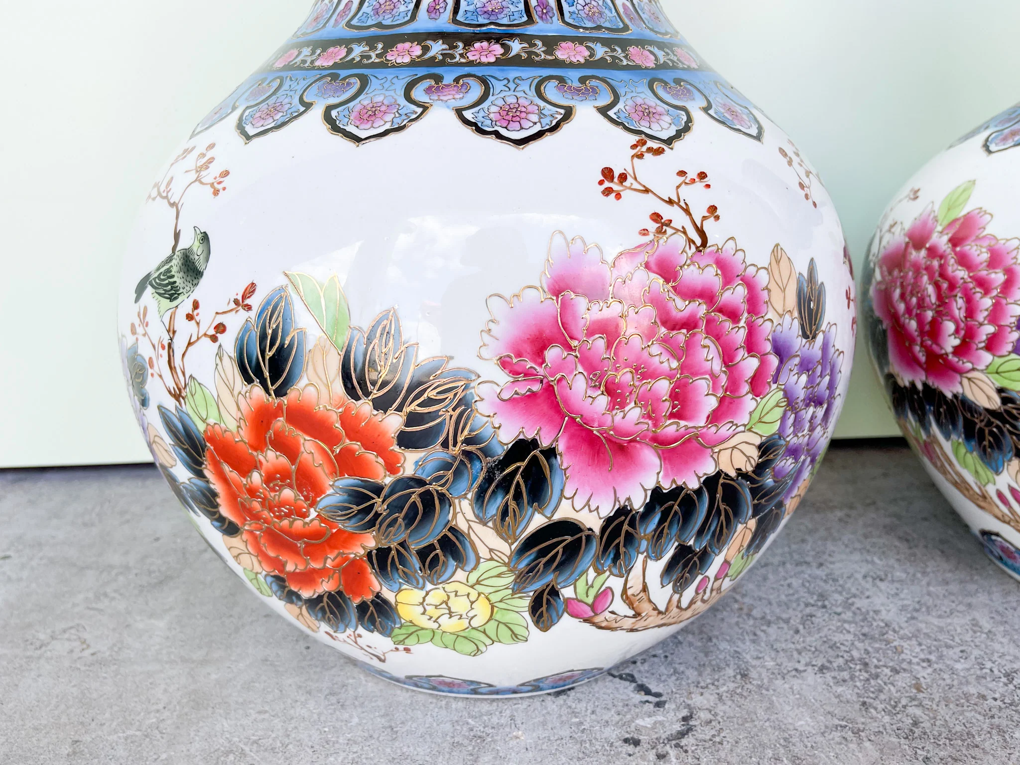 Pair of Huge Floral Vases - Image 3
