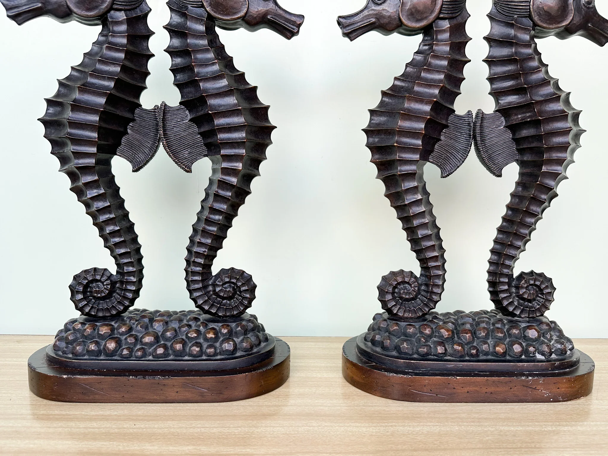 Pair of Metal and Resin Seahorse Lamps - Image 5