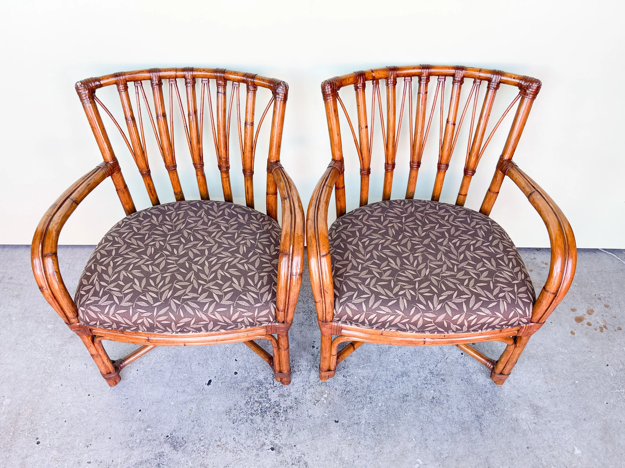 Pair of Island Chic Rattan Chairs - Image 2
