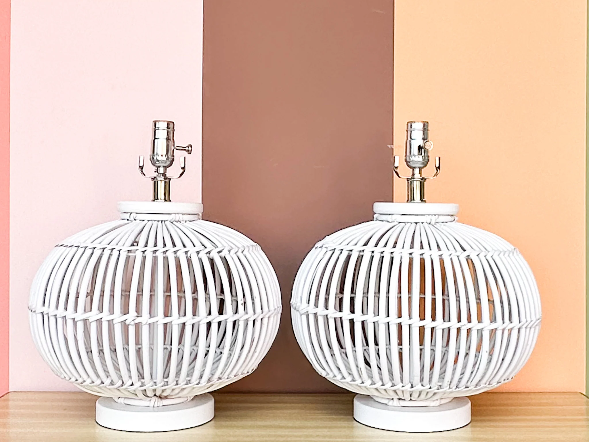 Pair of Island Chic Rattan Lamps - Image 2