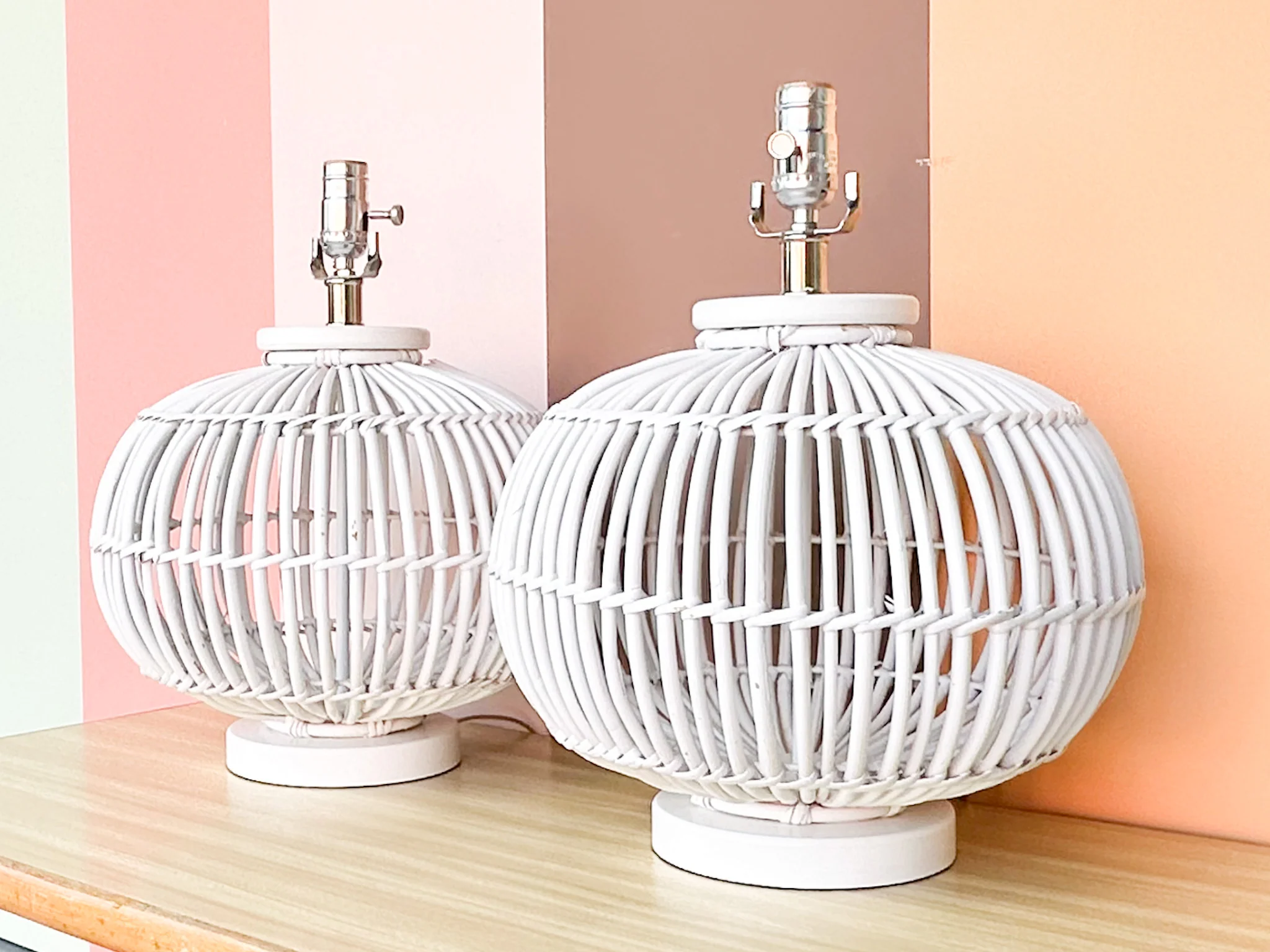 Pair of Island Chic Rattan Lamps - Image 3