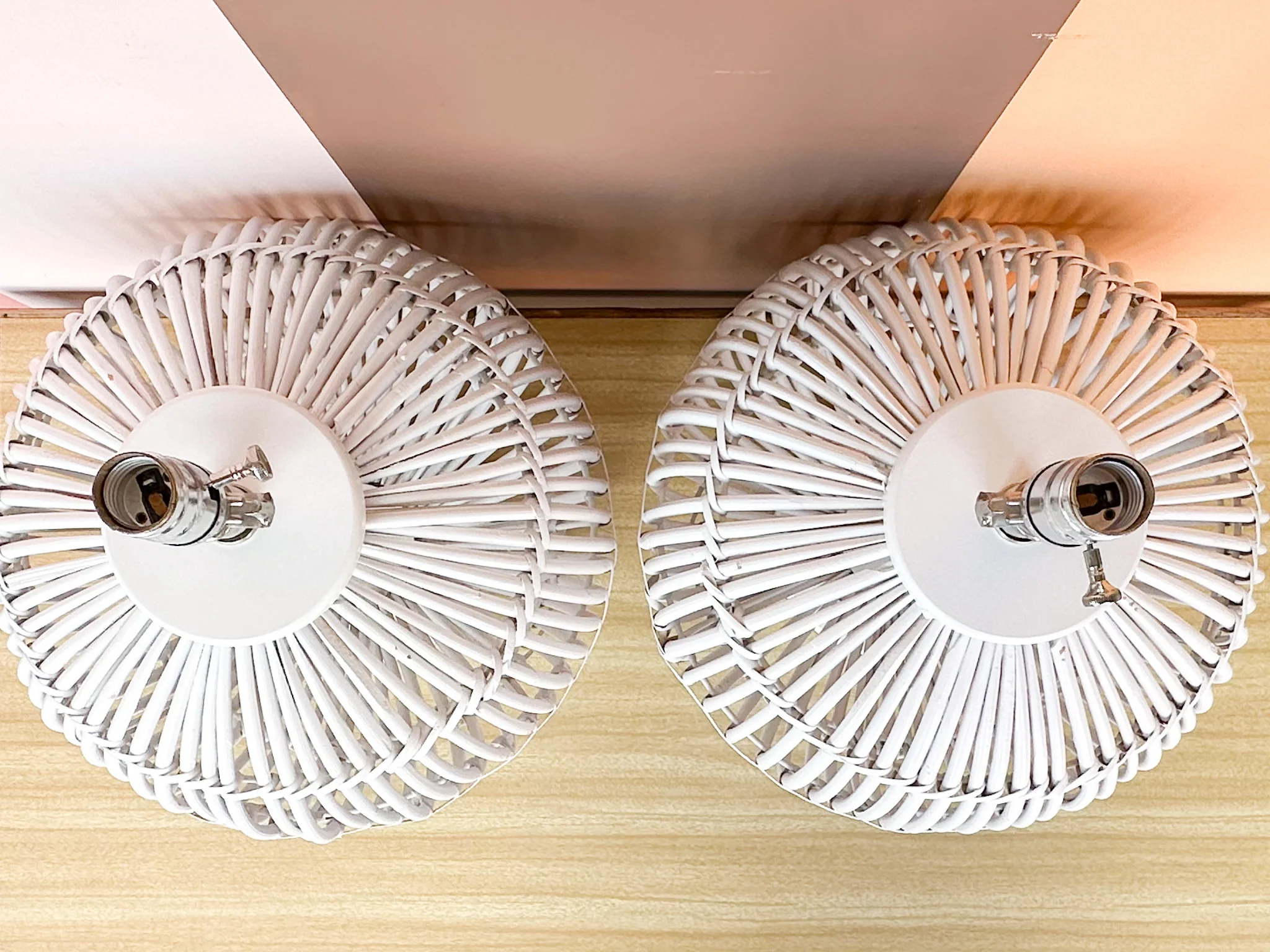 Pair of Island Chic Rattan Lamps - Image 4