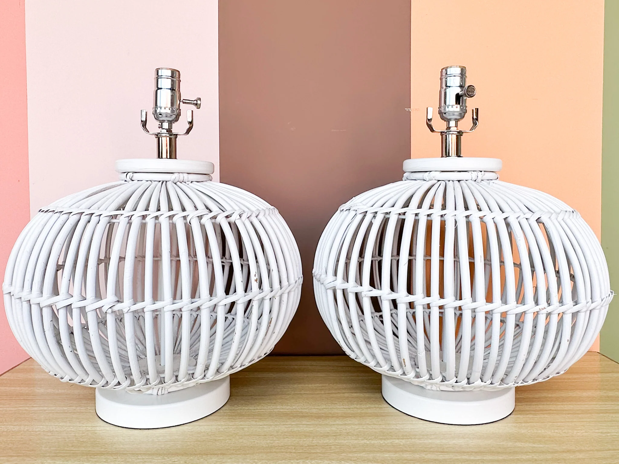 Pair of Island Chic Rattan Lamps - Image 5