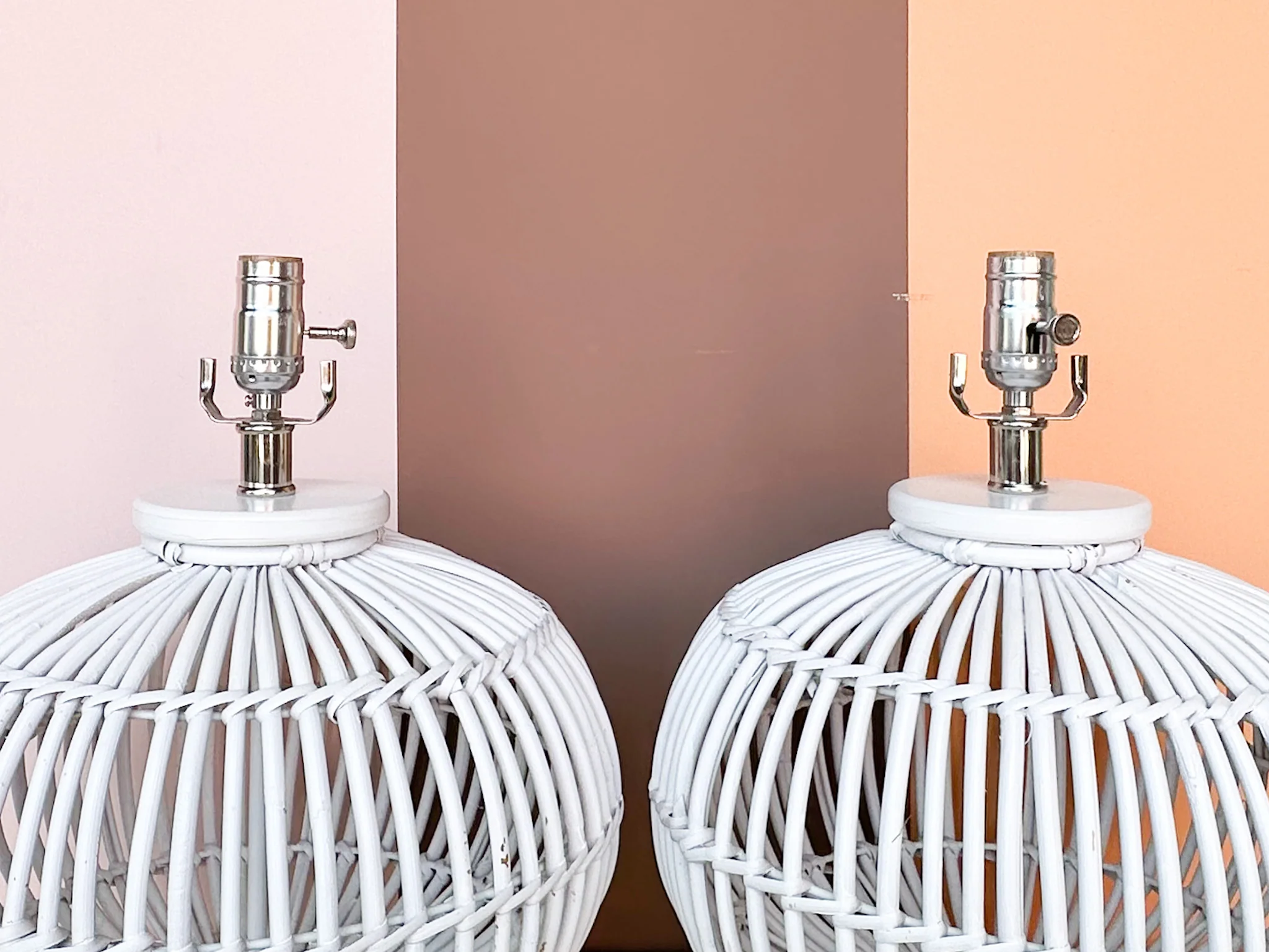 Pair of Island Chic Rattan Lamps - Image 6