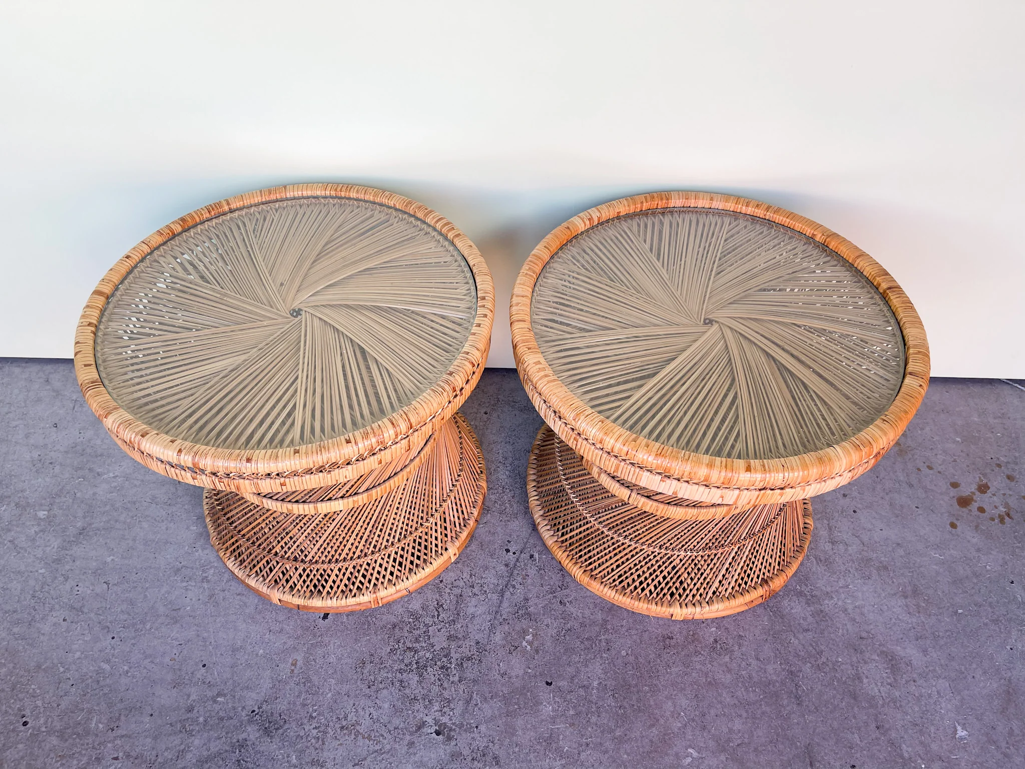 Pair of Island Style Drum Tables - Image 2