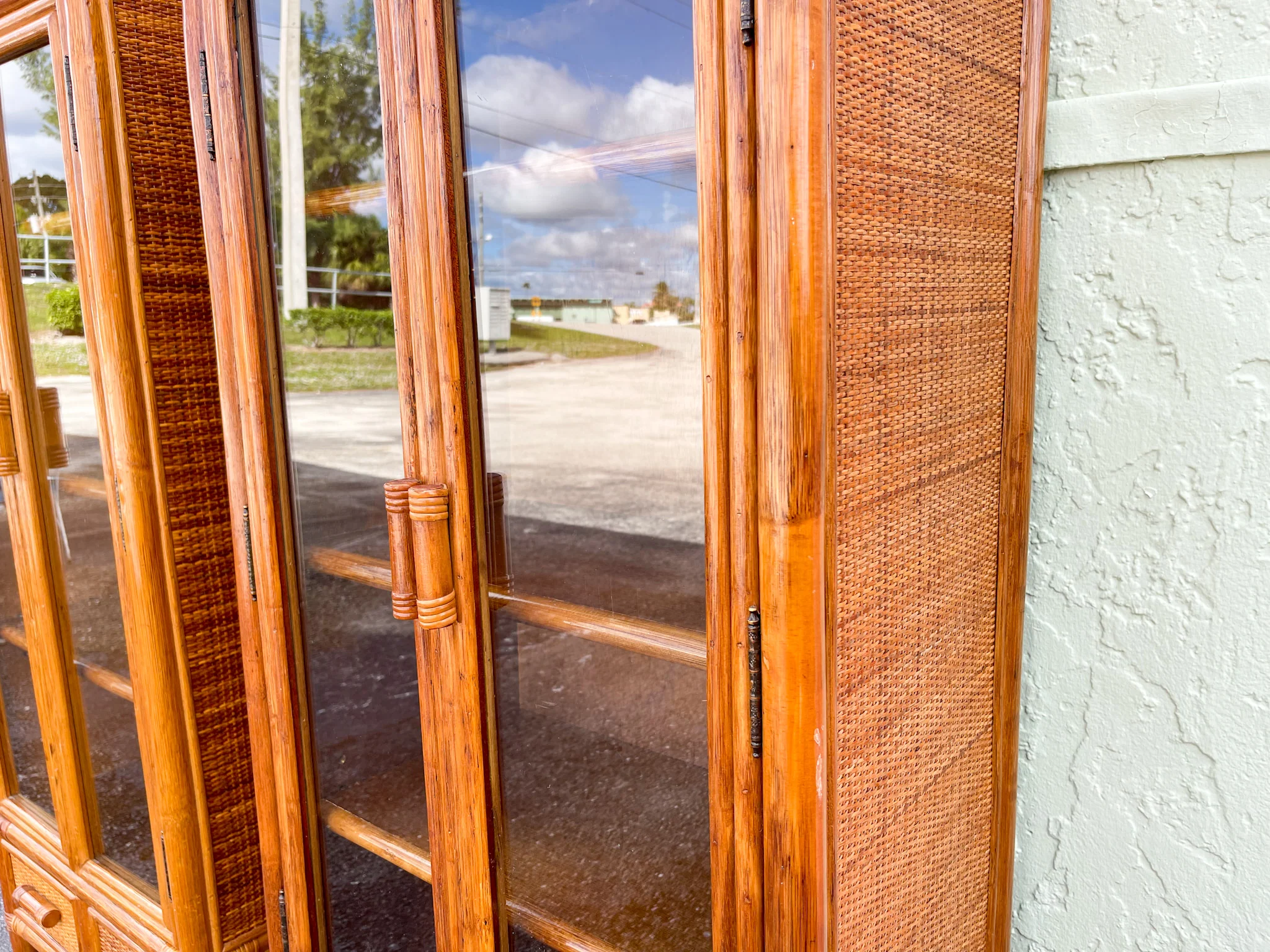 Pair of Island Style Rattan and Seagrass Cabinets - Image 3